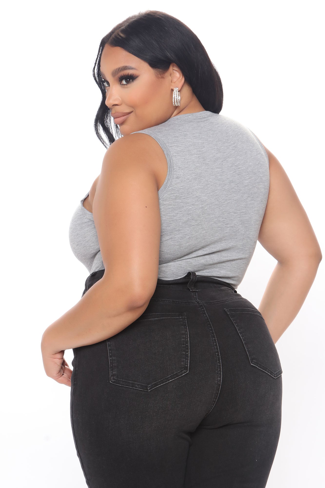 Alana Sleeveless Bodysuit - Heather Grey - Image 8