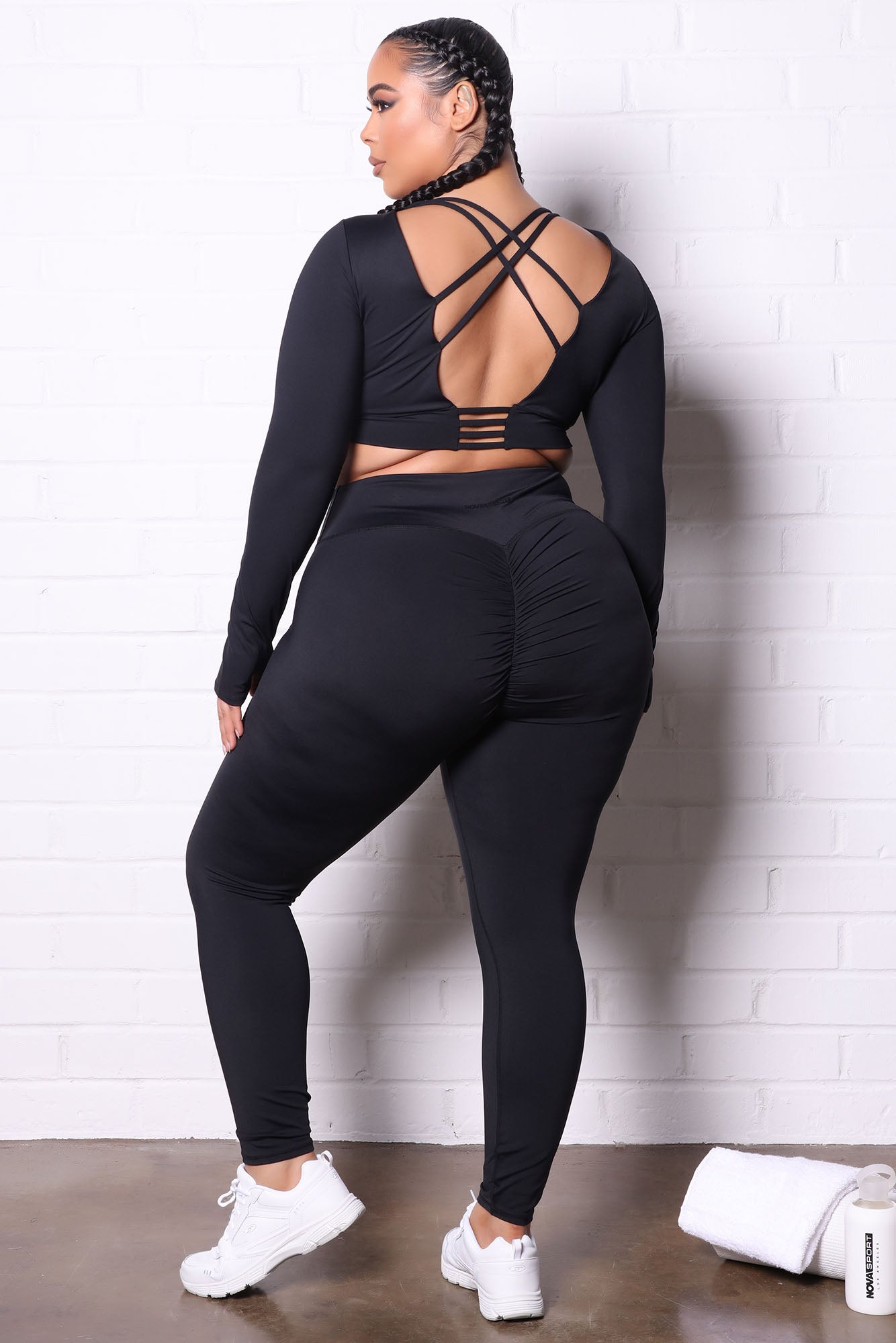 Crunch Time Active Scrunch Butt Leggings In Sculpt Tech - Black - Image 11