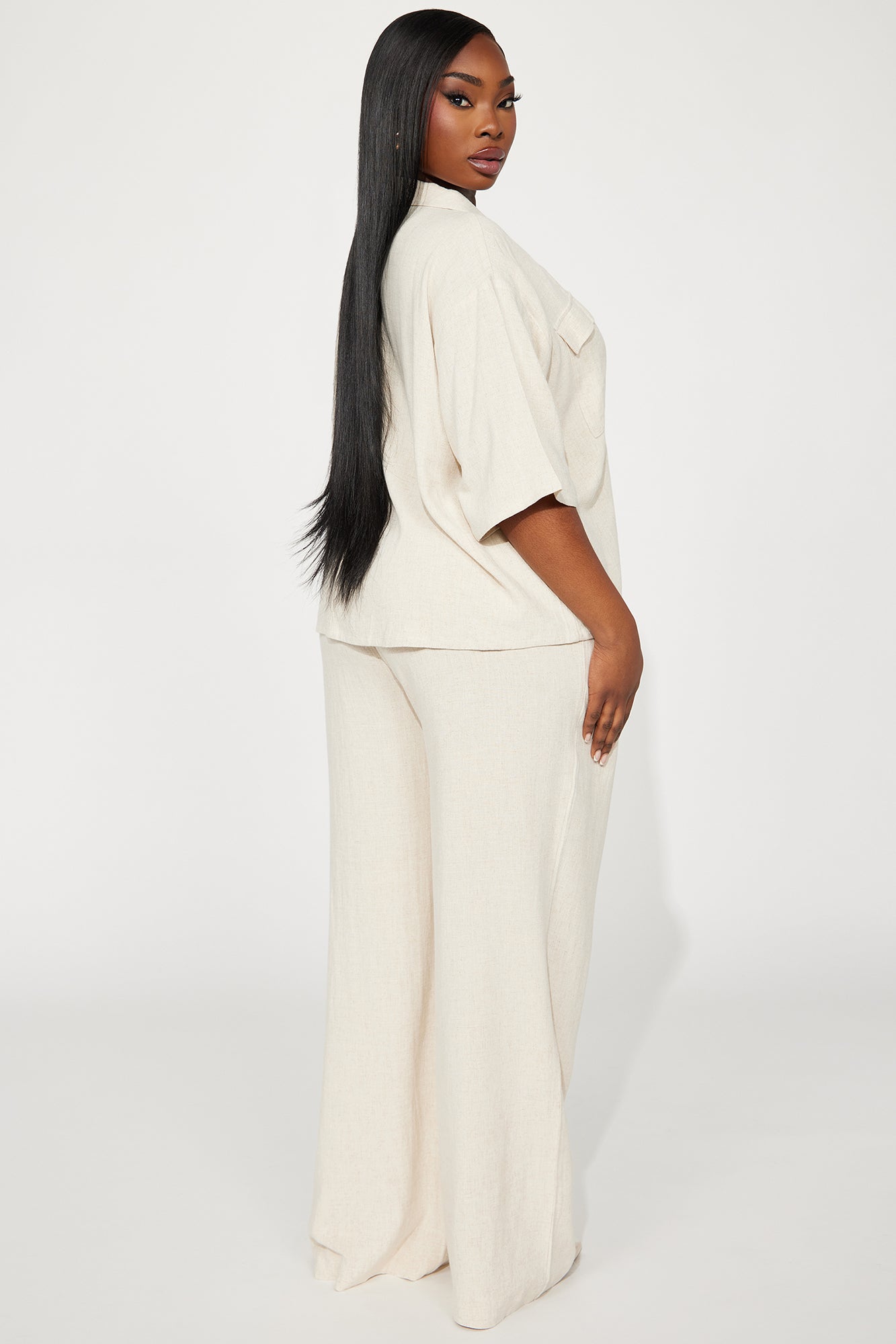 Roslyn Linen Pant Set - Oatmeal - Image 6