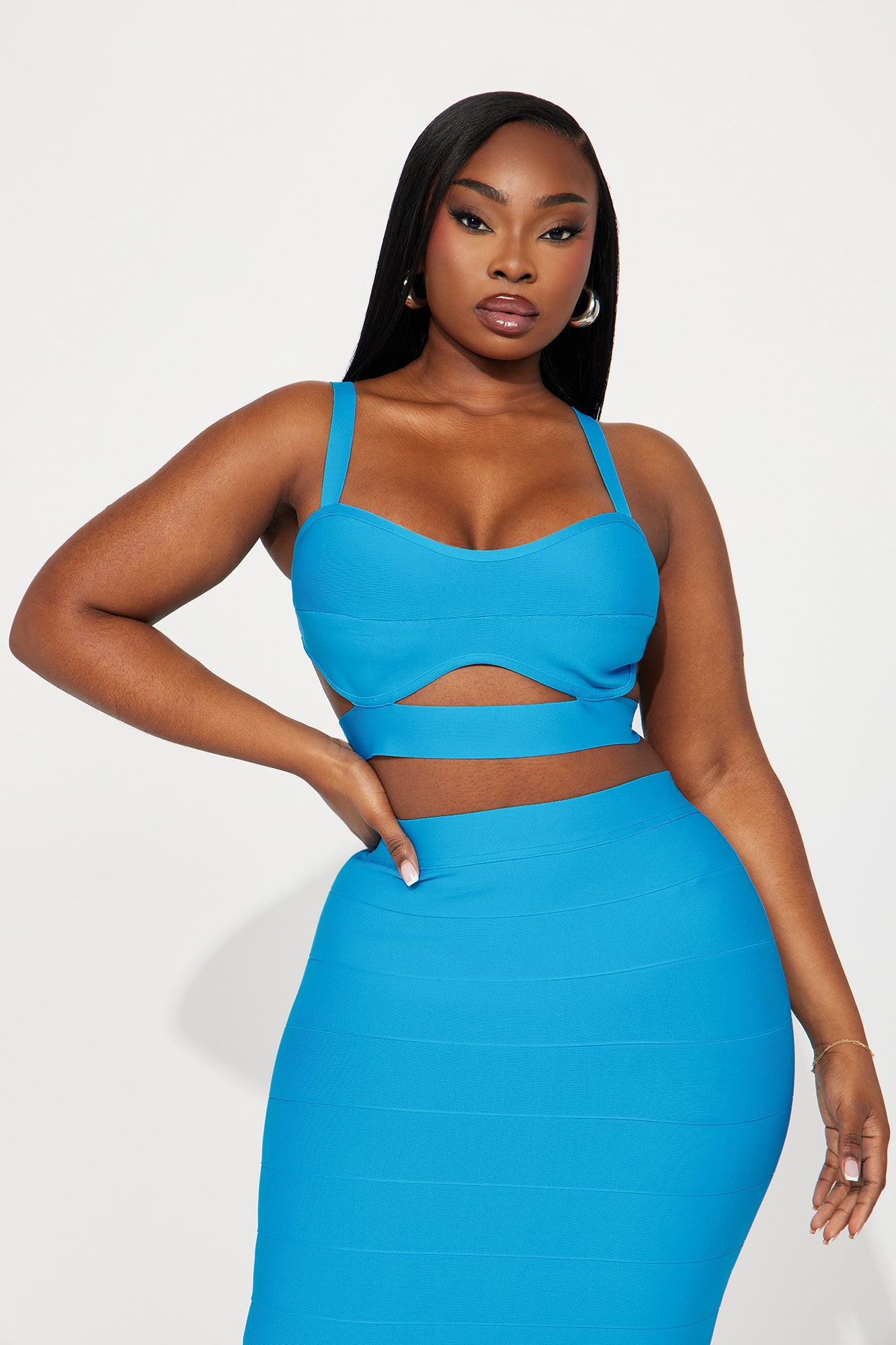 Breaking Habits Bandage Skirt Set  - Aqua - Image 5