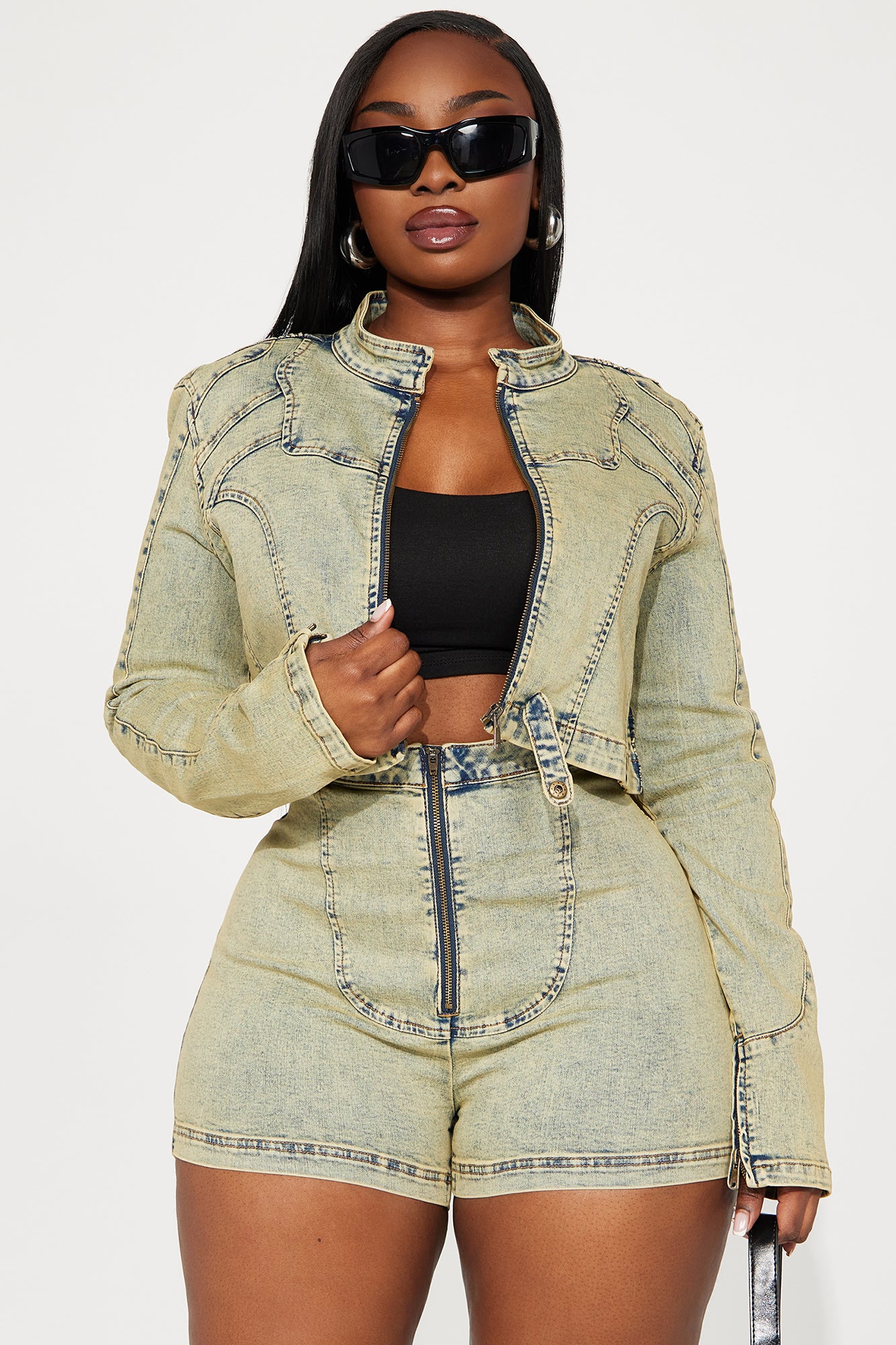 Make It Happen Moto Denim Jacket - Vintage Wash - Image 4