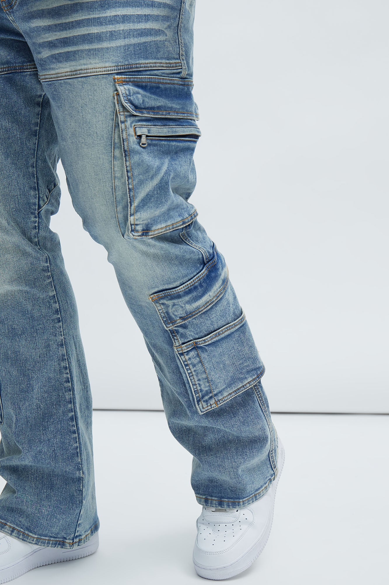 Romance Slim Stacked Flare Jeans - Light Blue Wash - Image 8