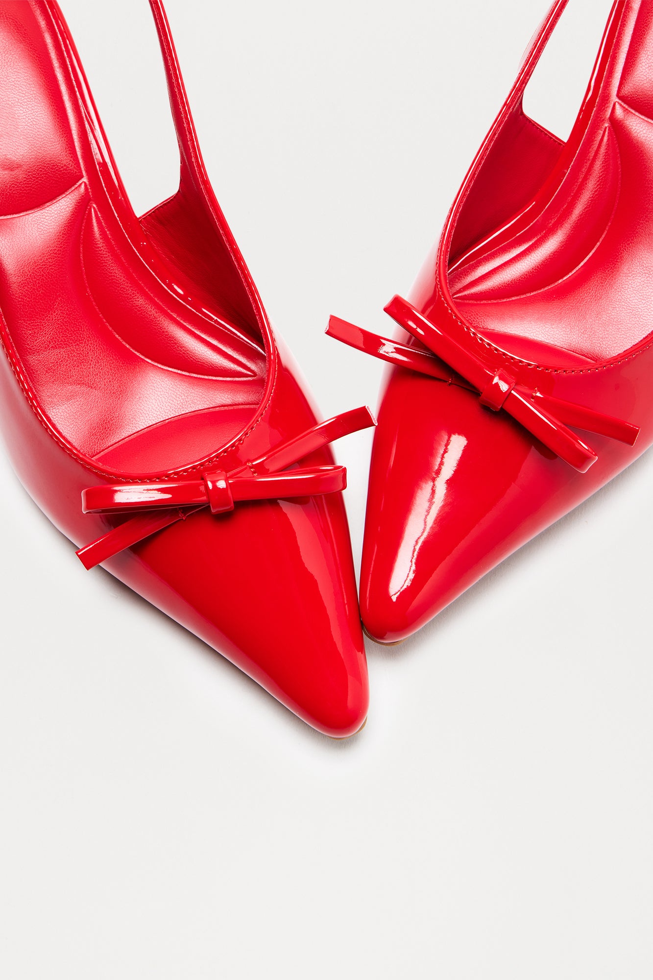 Voila Bow Kitten Heel Pumps - Red - Image 4