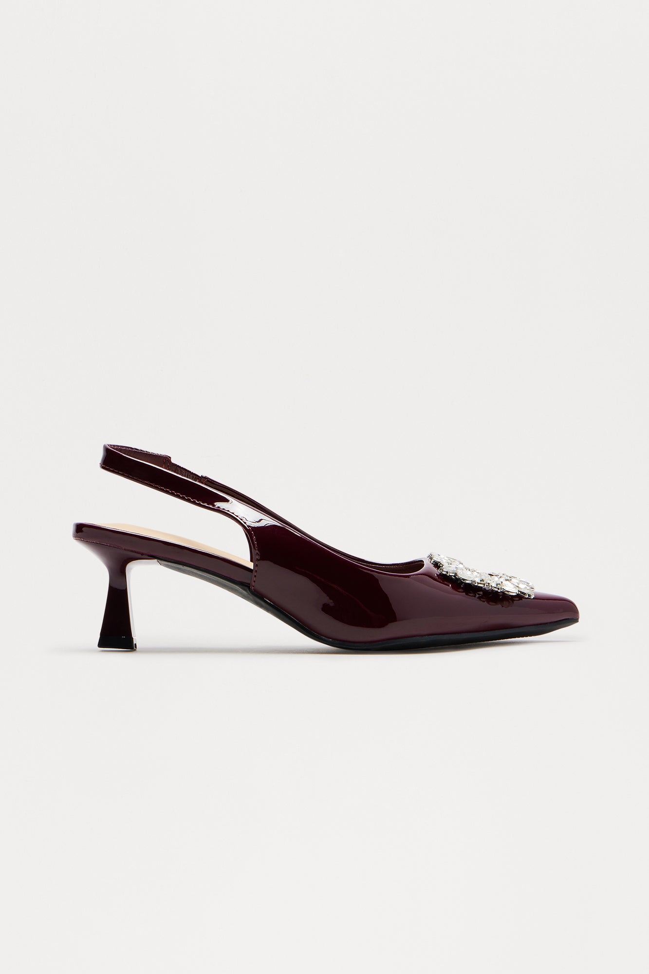 Hensey Jewel Slingback Pumps - Wine - Image 3