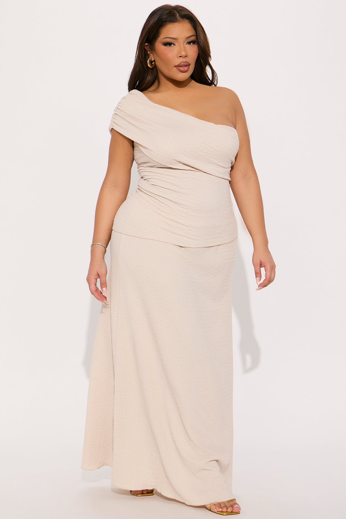 Pretty Girl Energy Textured Skirt Set - Sand - Image 5