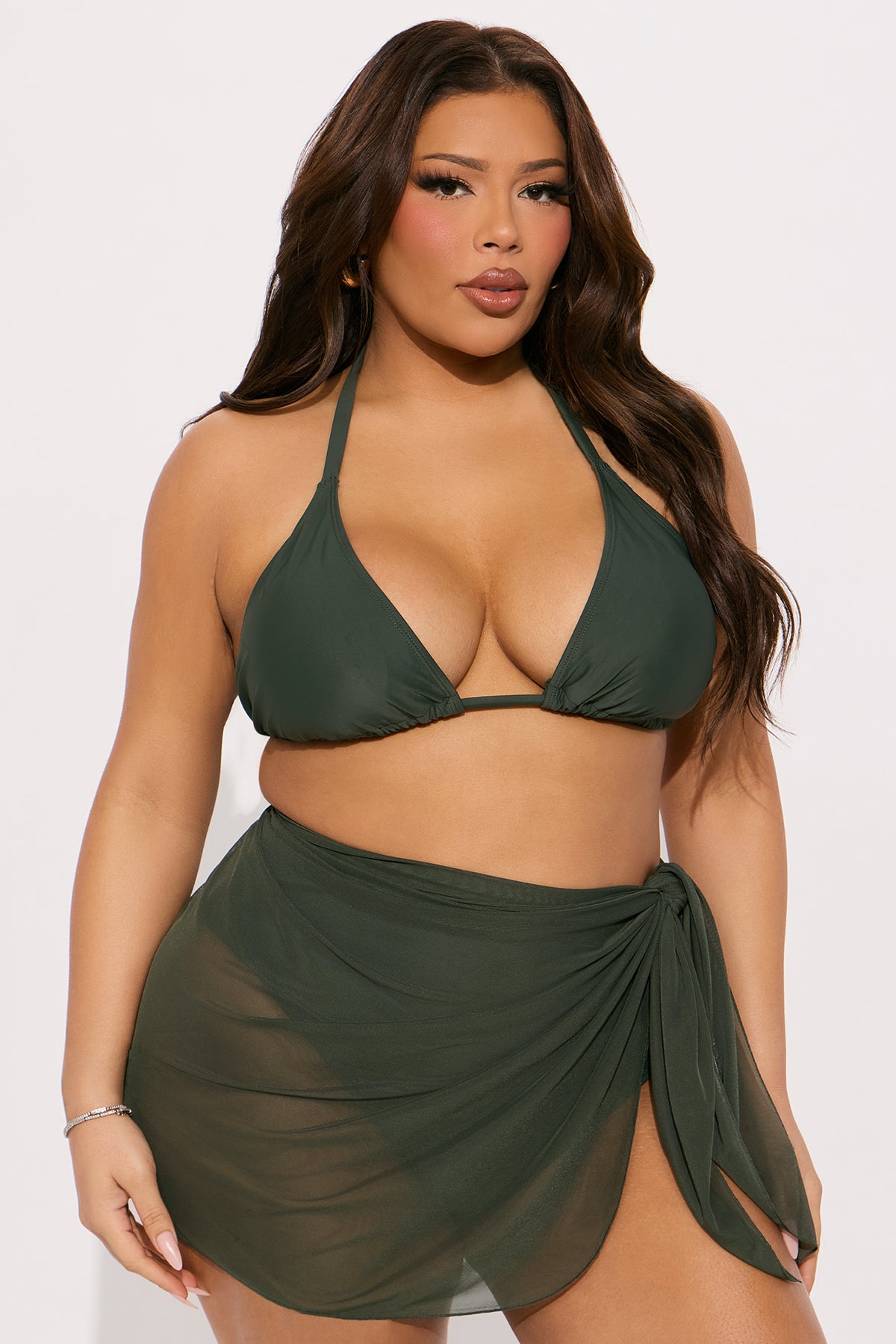 Maui Mix And Match Mesh Cover Up Skirt - Olive - Image 7