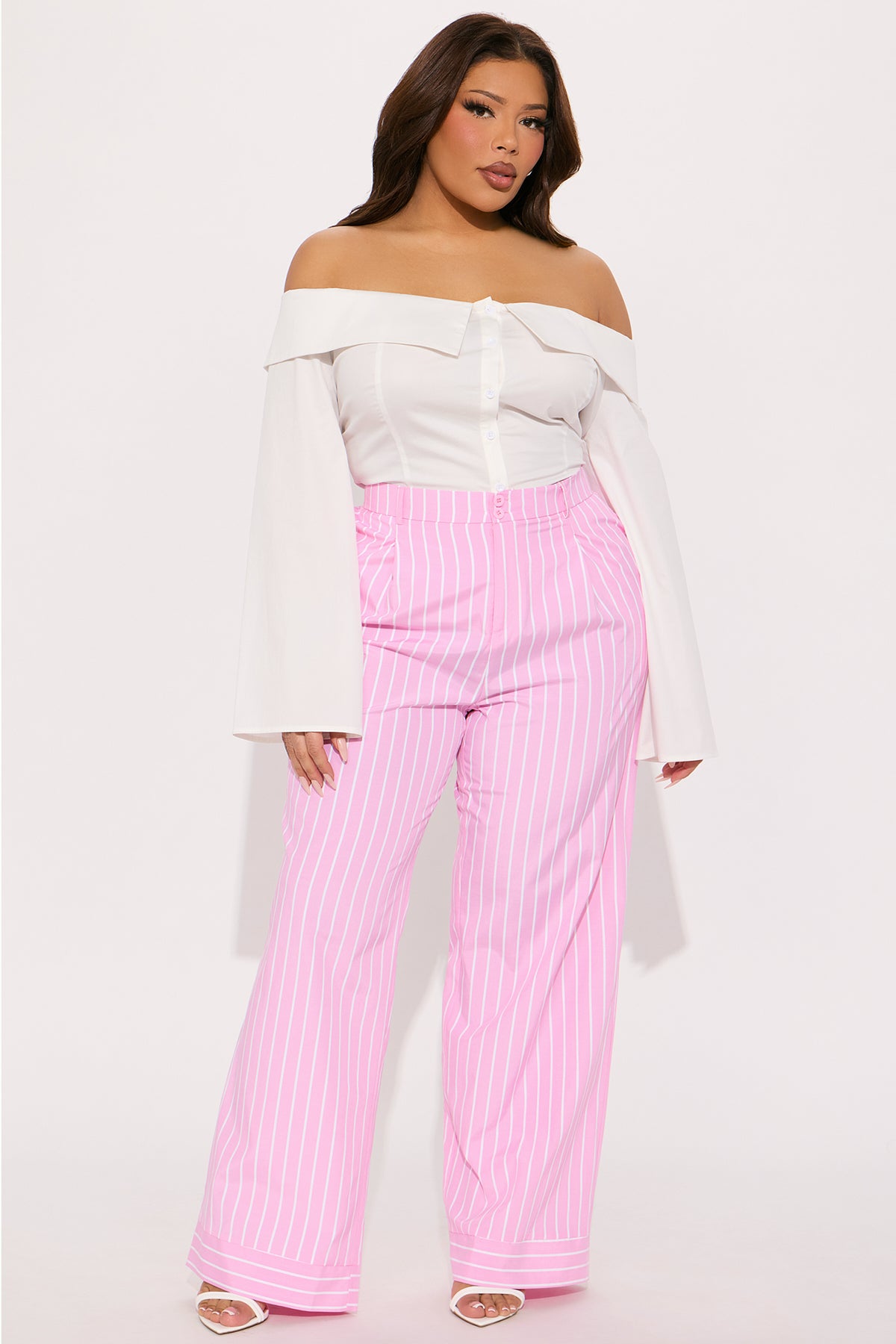 Daria Striped Trouser Pant - Pink - Image 4