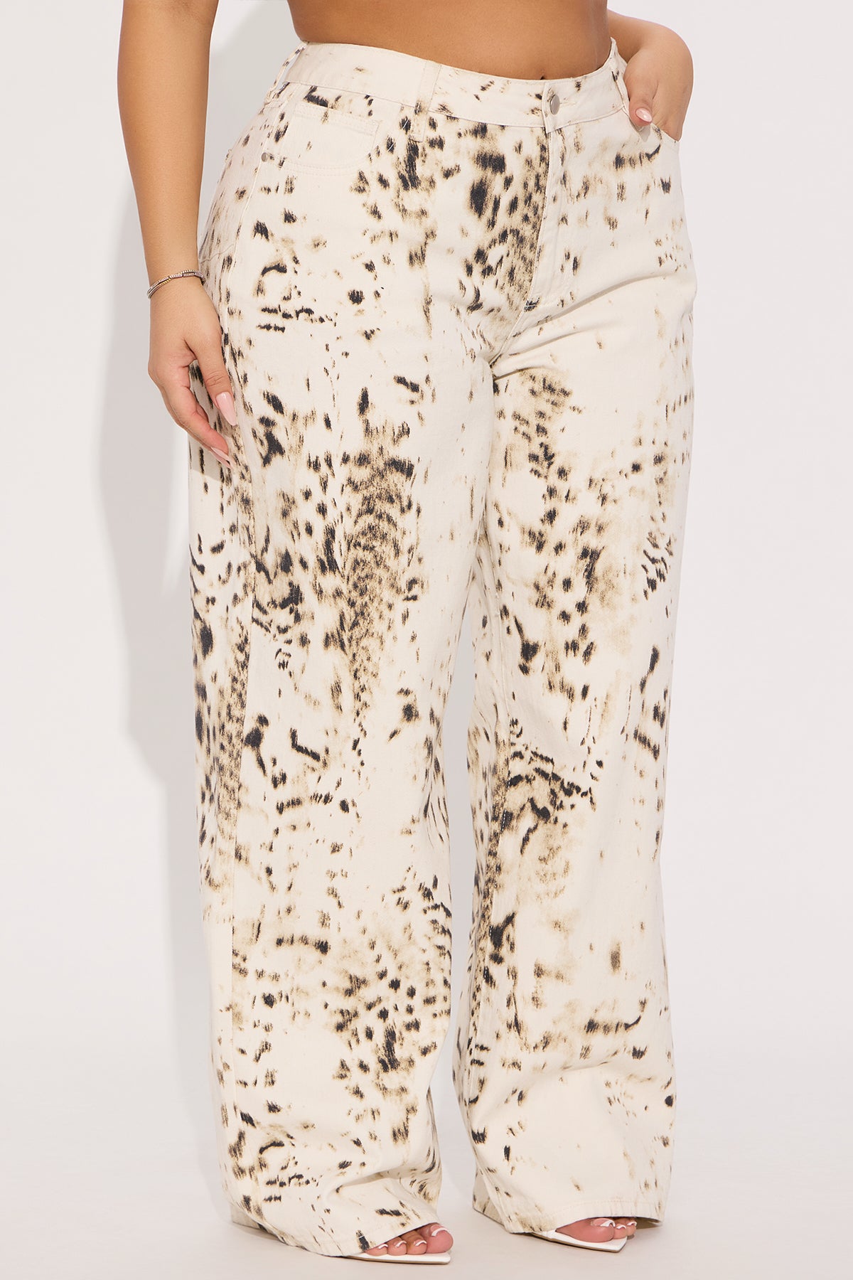 Calexico Non Stretch Printed Wide Leg Jean - White/combo - Image 7