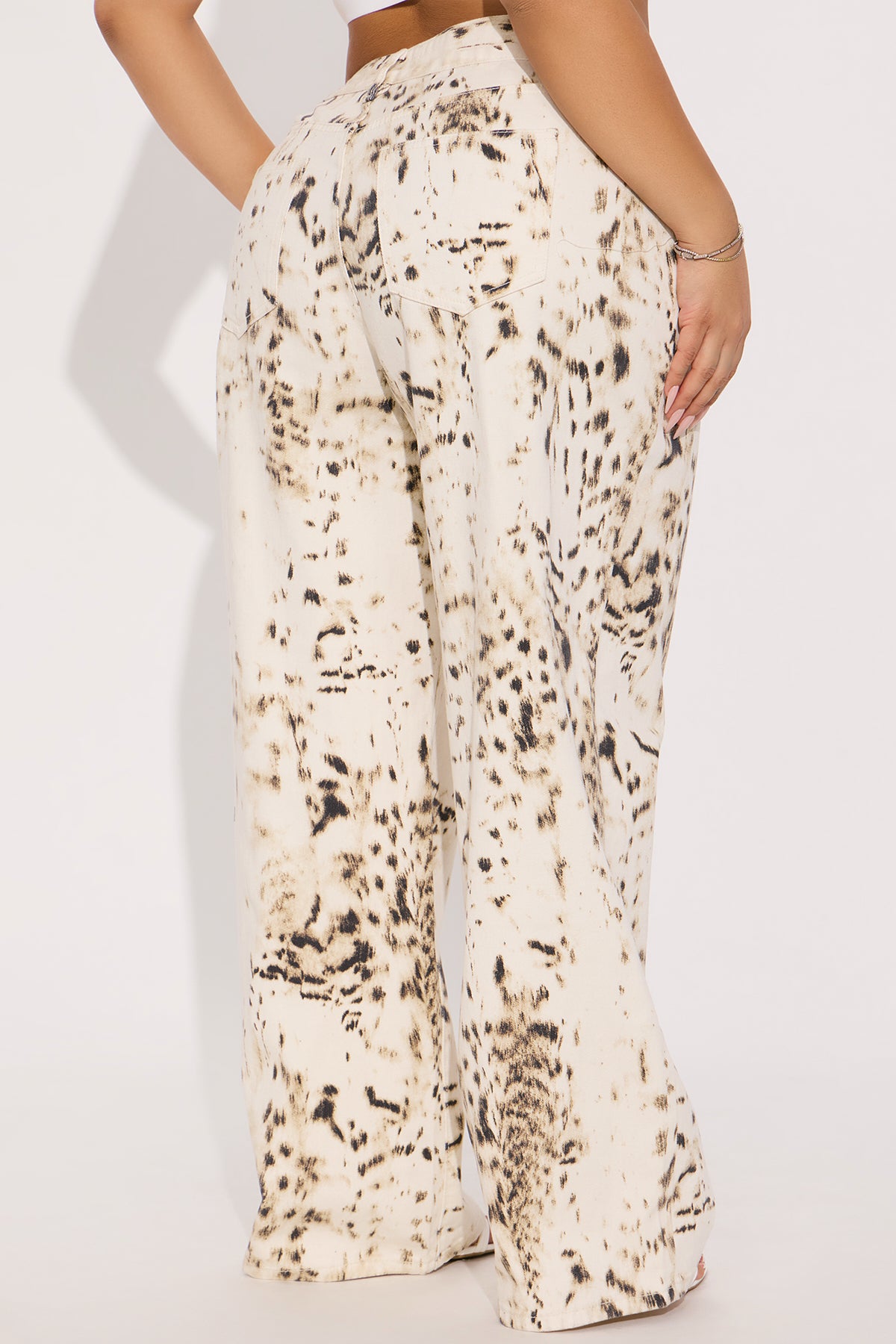 Calexico Non Stretch Printed Wide Leg Jean - White/combo - Image 8