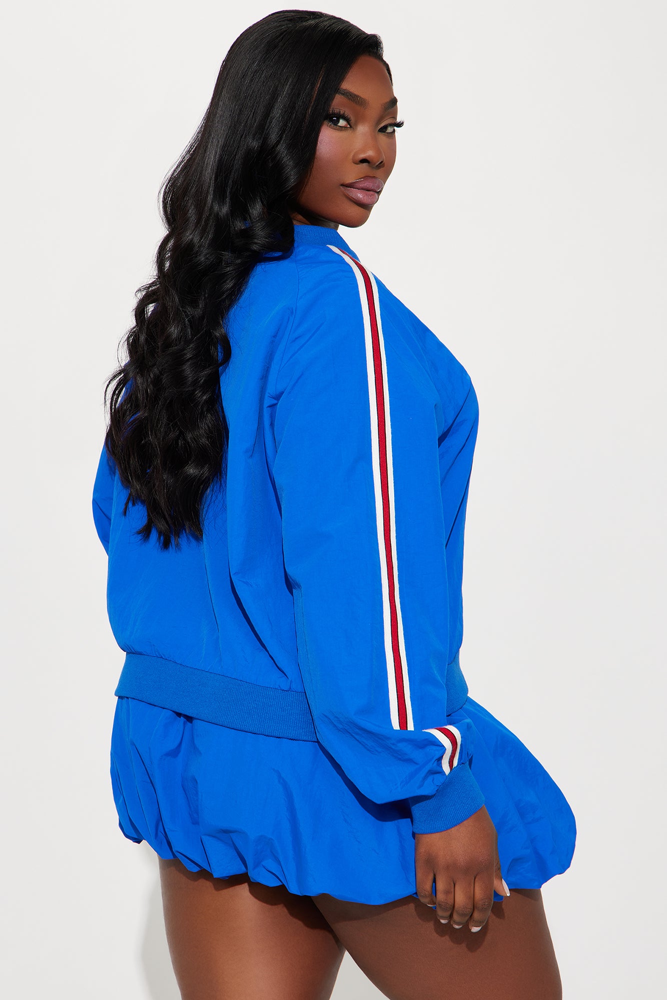 Sporty Bubble Hem Skirt Set - Royal - Image 8