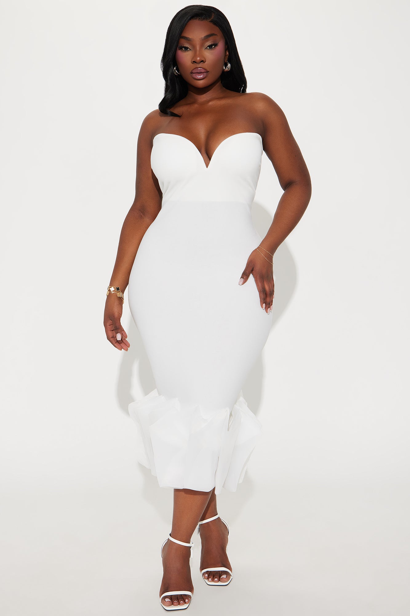 Monte Carlo Nights Midi Dress - White - Image 4