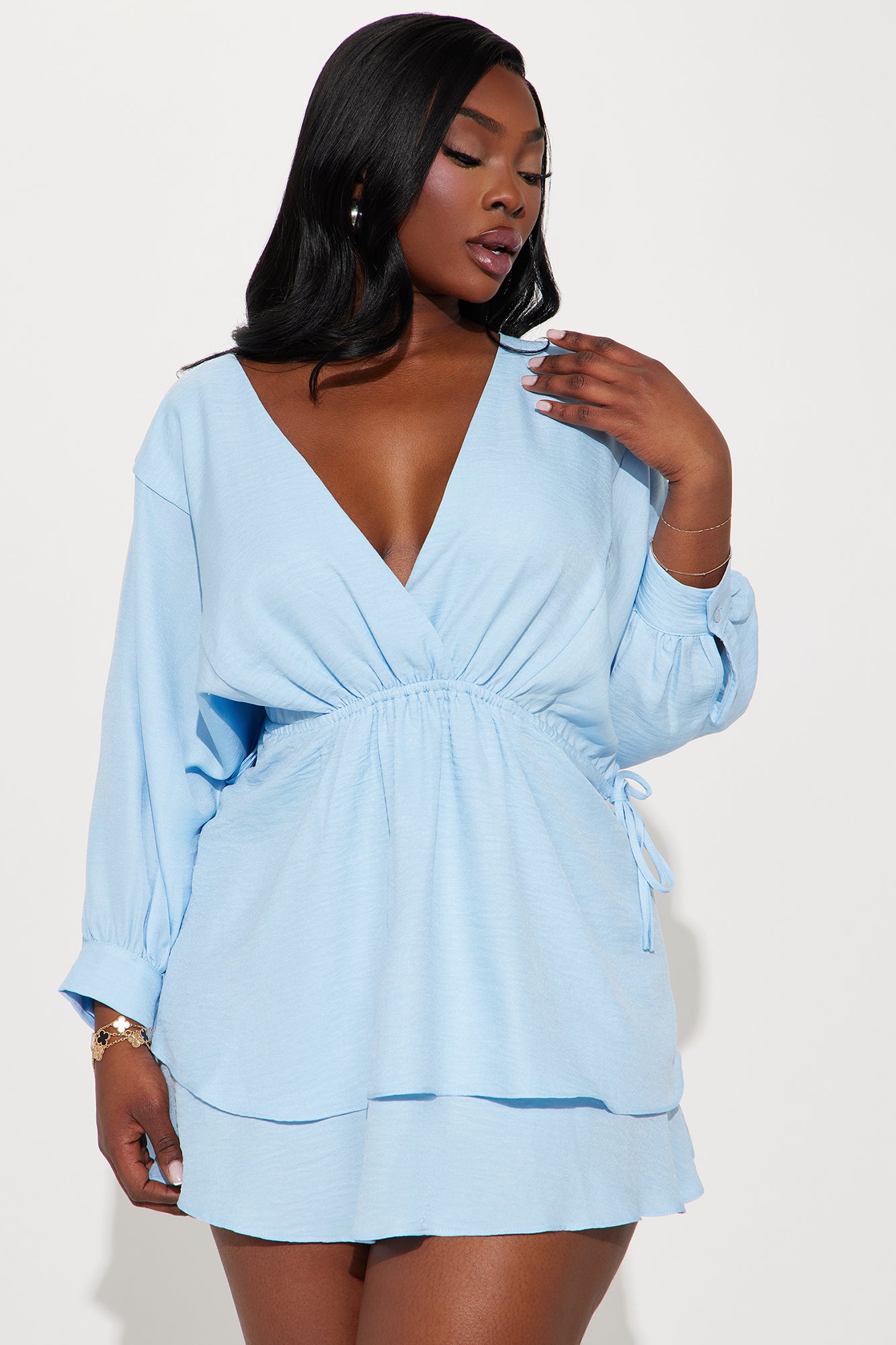 Sophia Mini Dress - Light Blue - Image 4