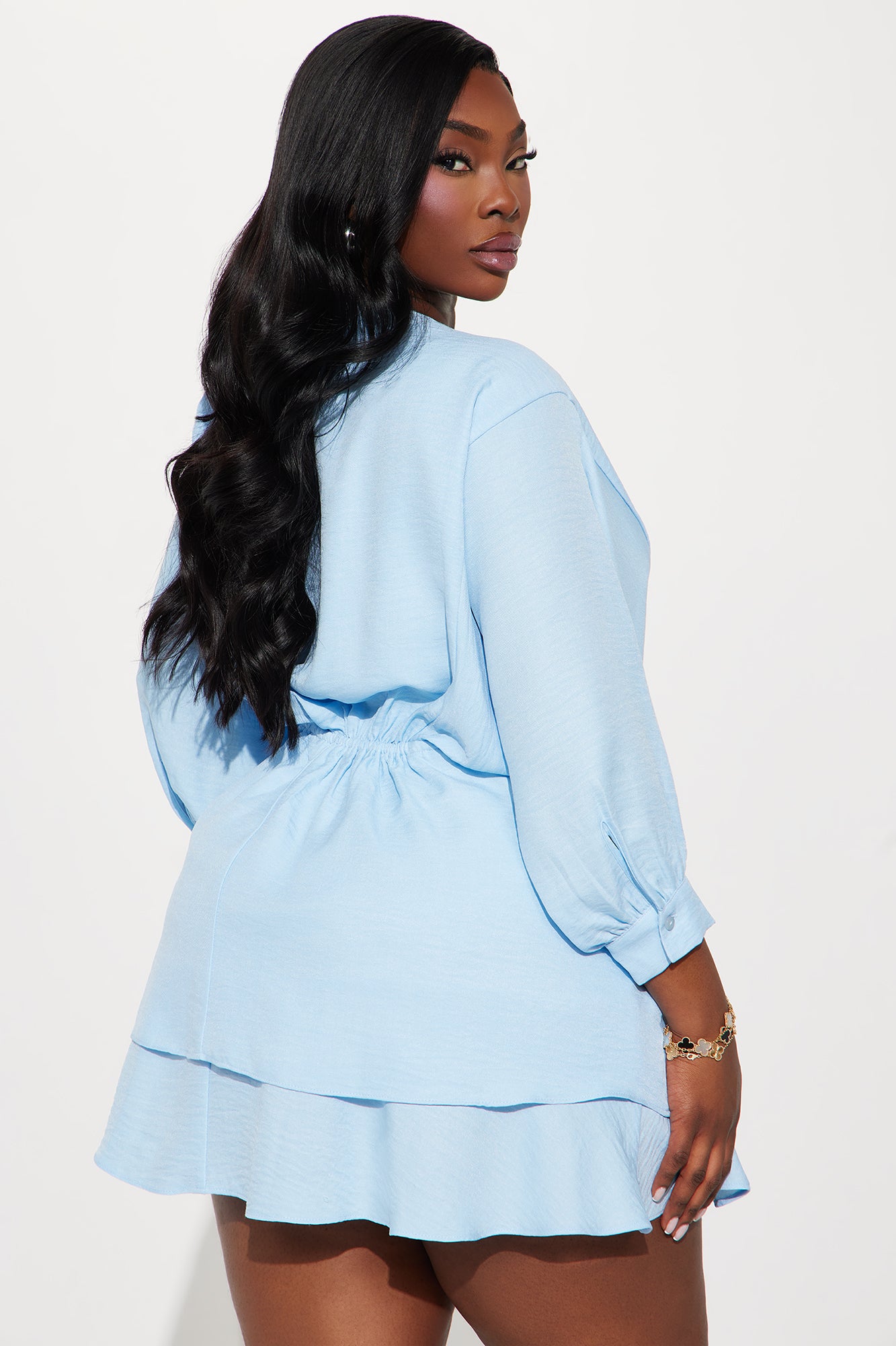 Sophia Mini Dress - Light Blue - Image 6