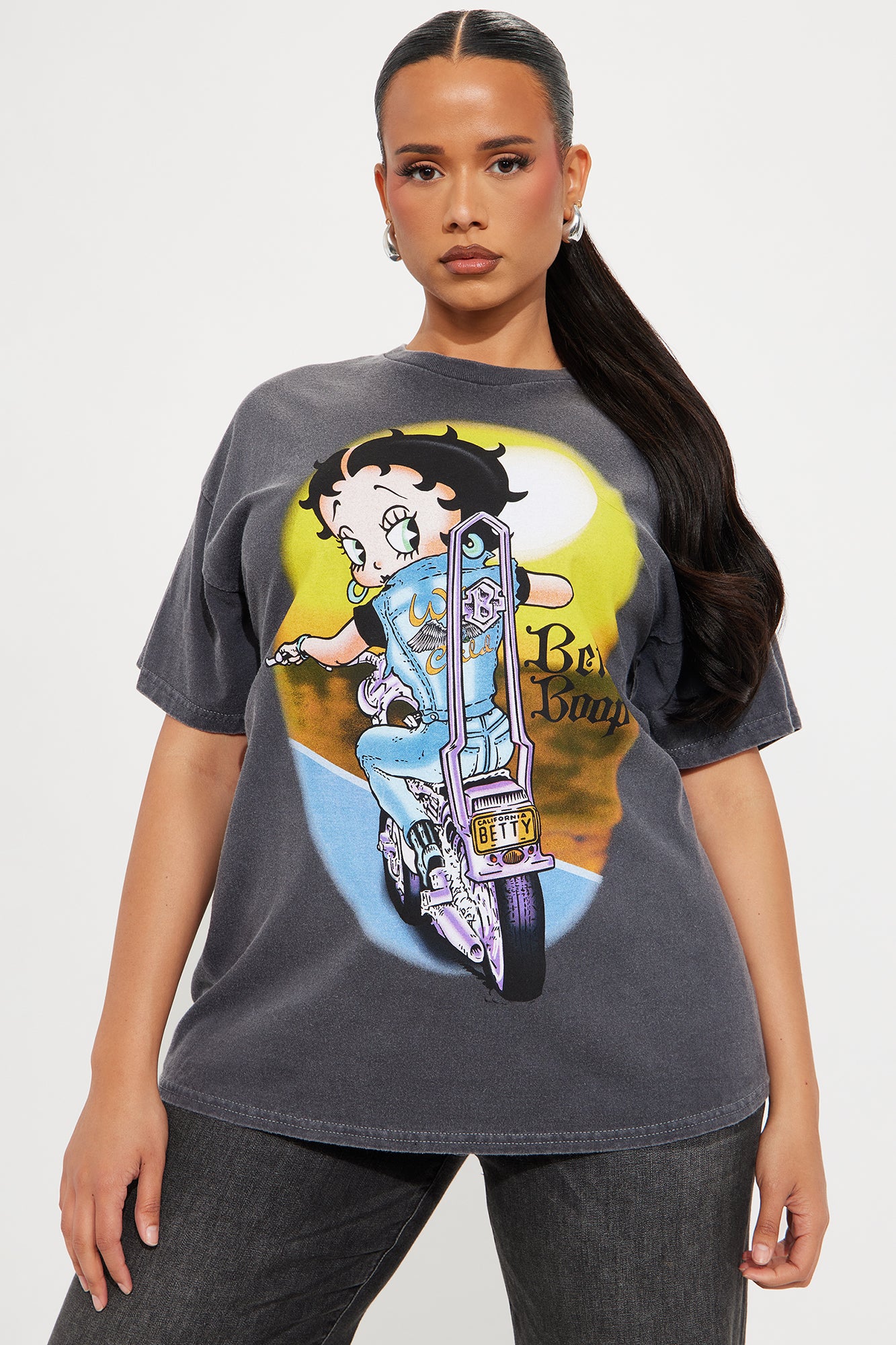 Betty Boop Wild Child Washed Tee - Charcoal - Image 7