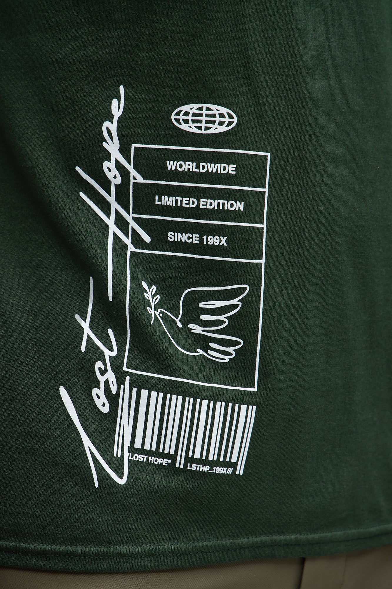 White Bird Short Sleeve Crew Neck T shirt - Hunter Green - Image 4