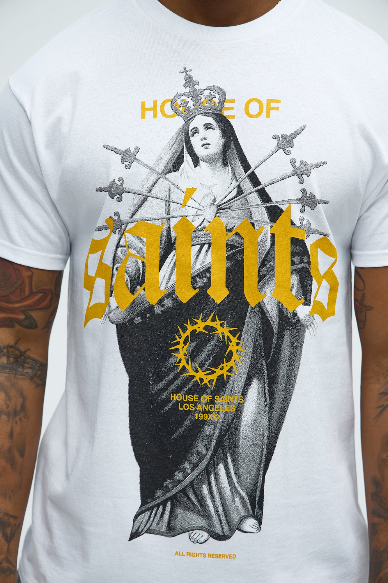 The House Of Saints Short Sleeve Tee - White - Image 3
