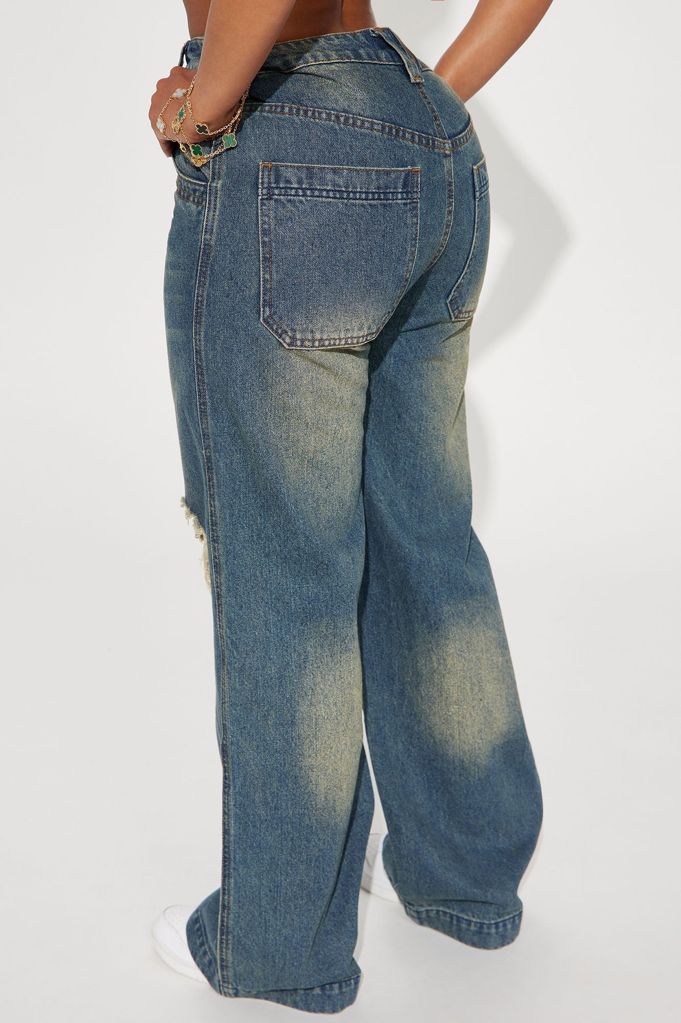 Drew Drop Waist Baggy Jeans - Dark Wash - Image 3