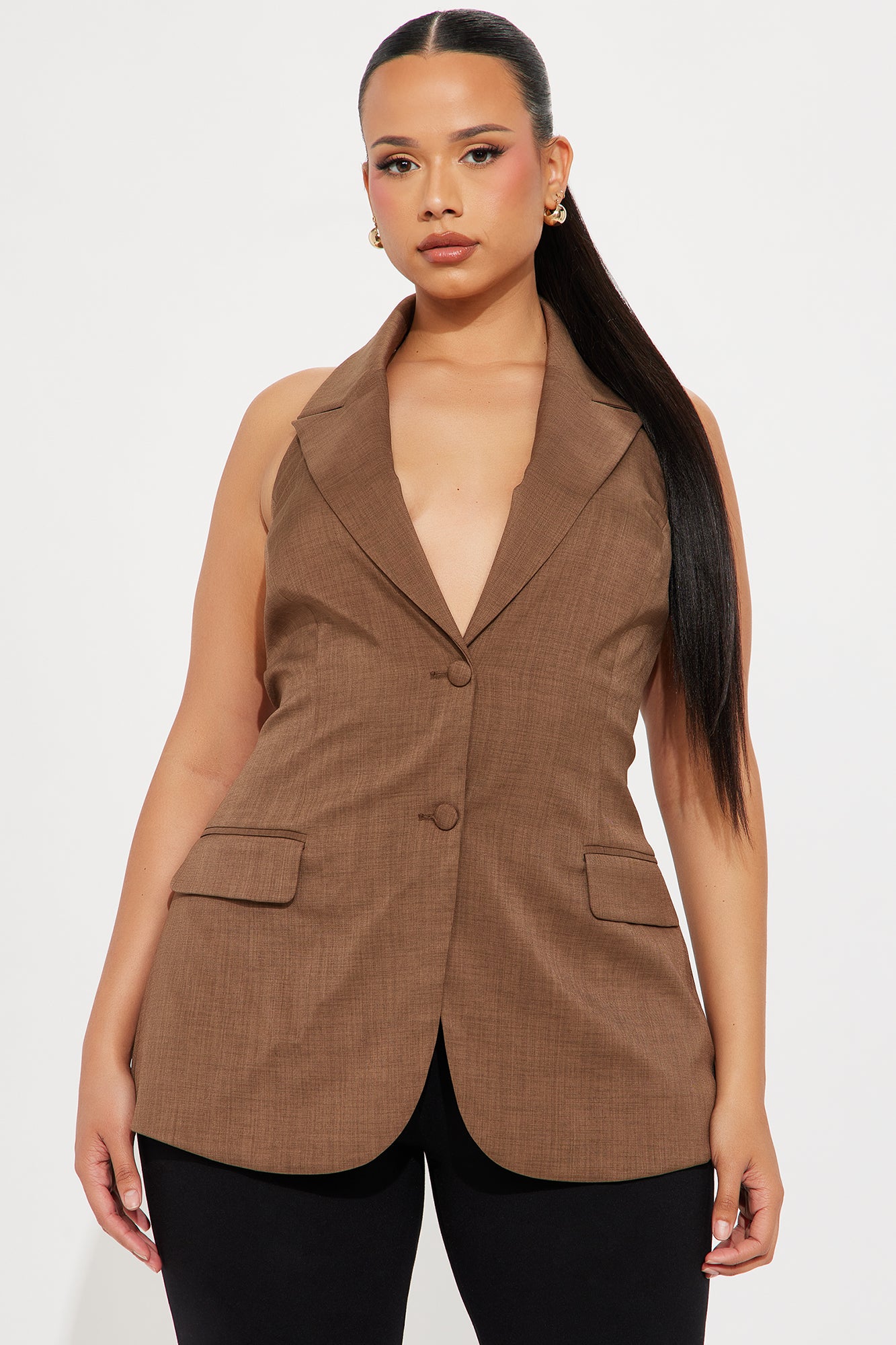 Sexy And Sophisticated Vest - Chocolate - Image 4