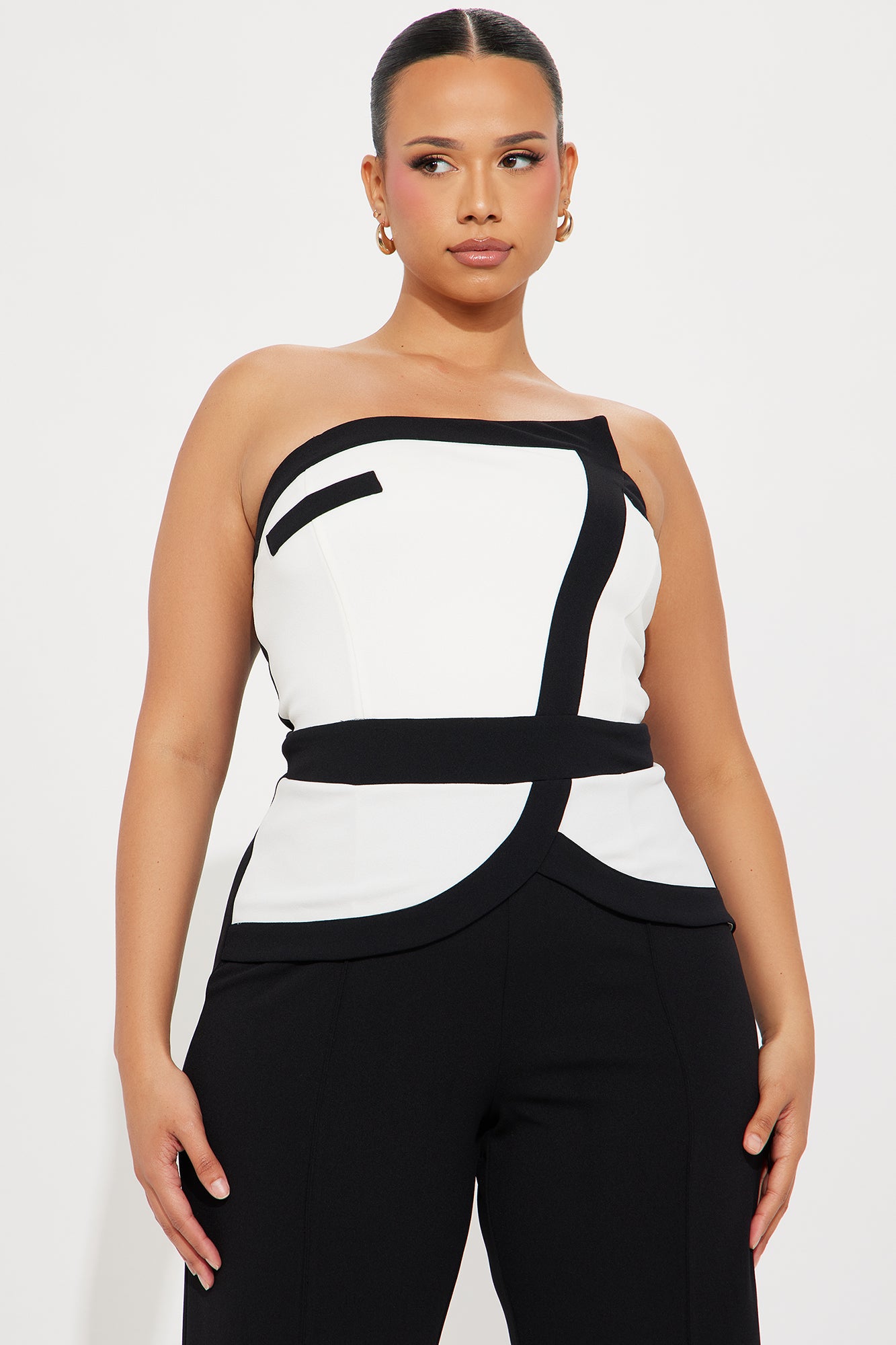 Wrap It Up Jumpsuit - White/Black - Image 5