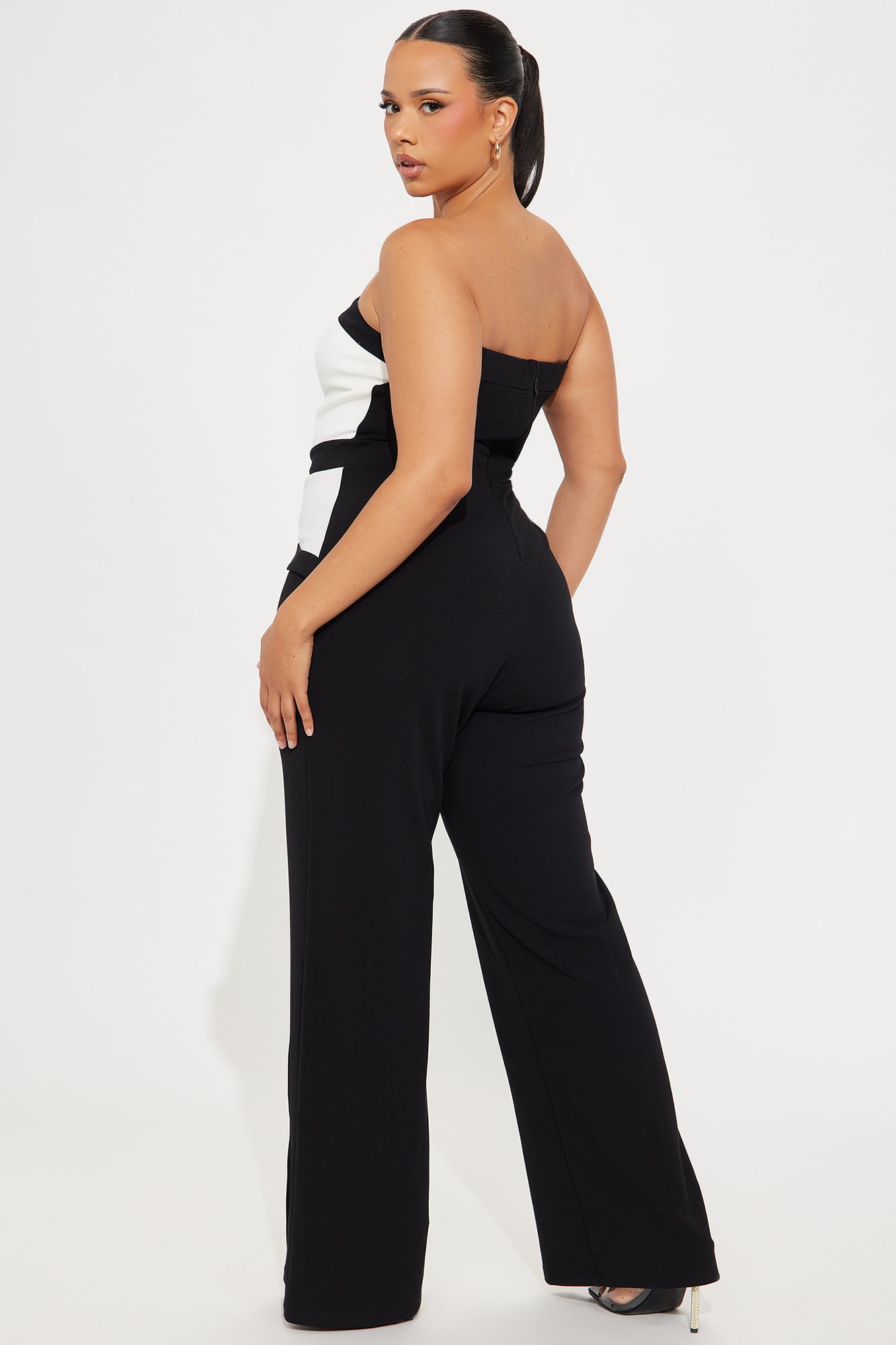 Wrap It Up Jumpsuit - White/Black - Image 6