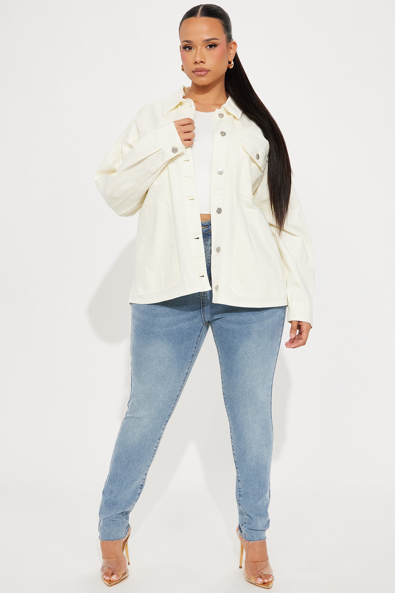 School Days Oversized Jacket - Cream - Image 5