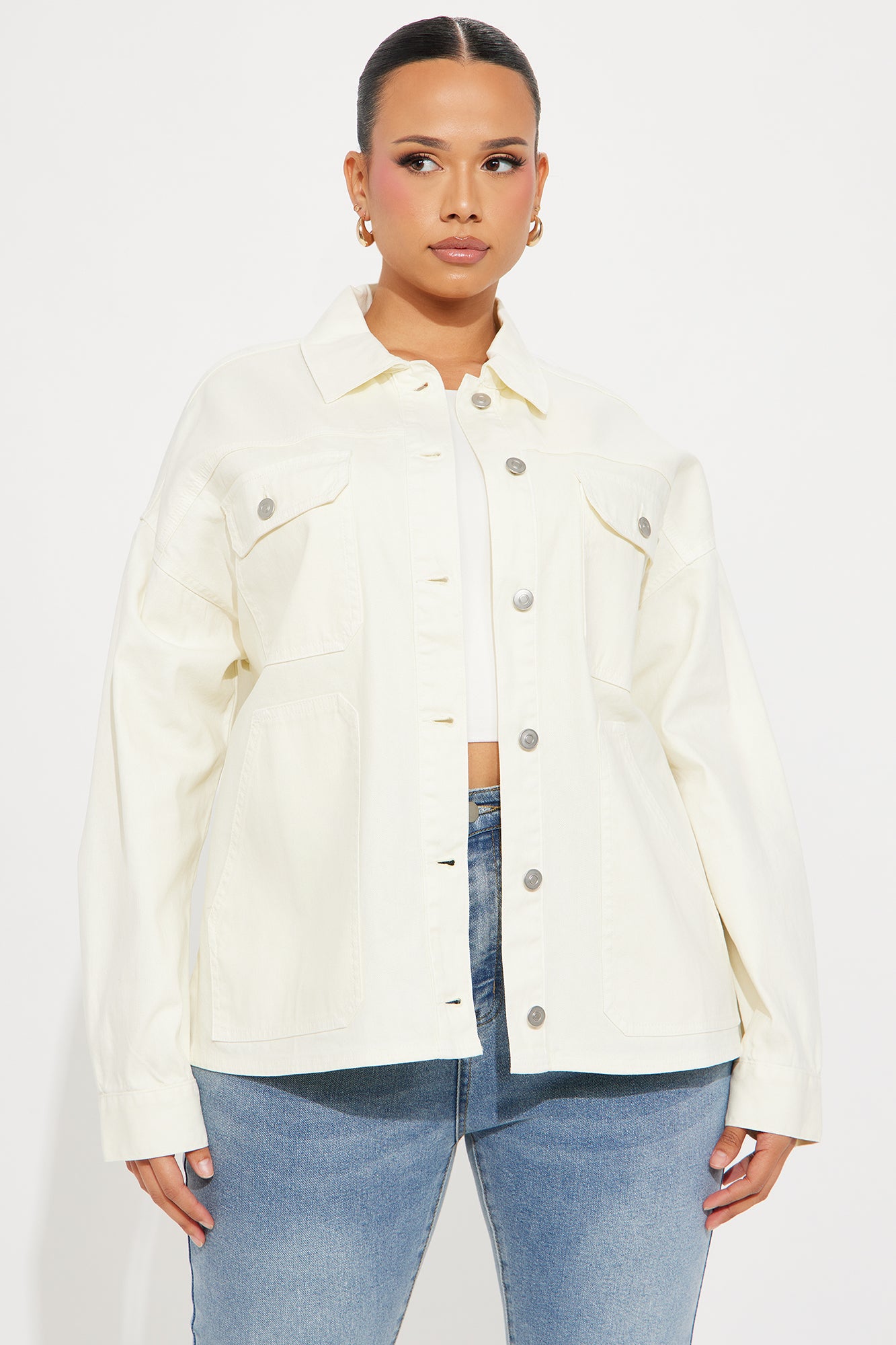 School Days Oversized Jacket - Cream - Image 4
