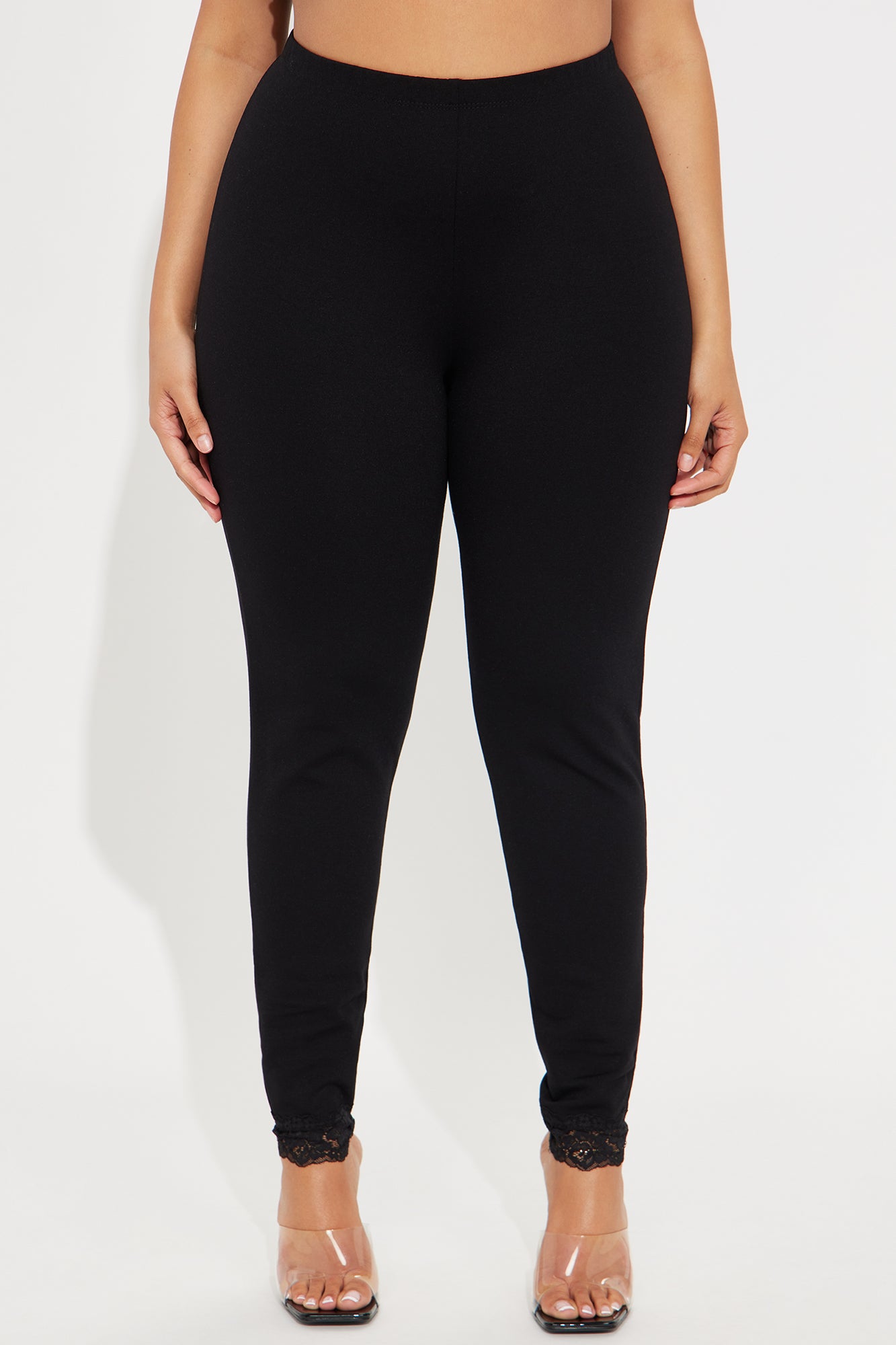 Trina Lace Trim Legging - Black - Image 6