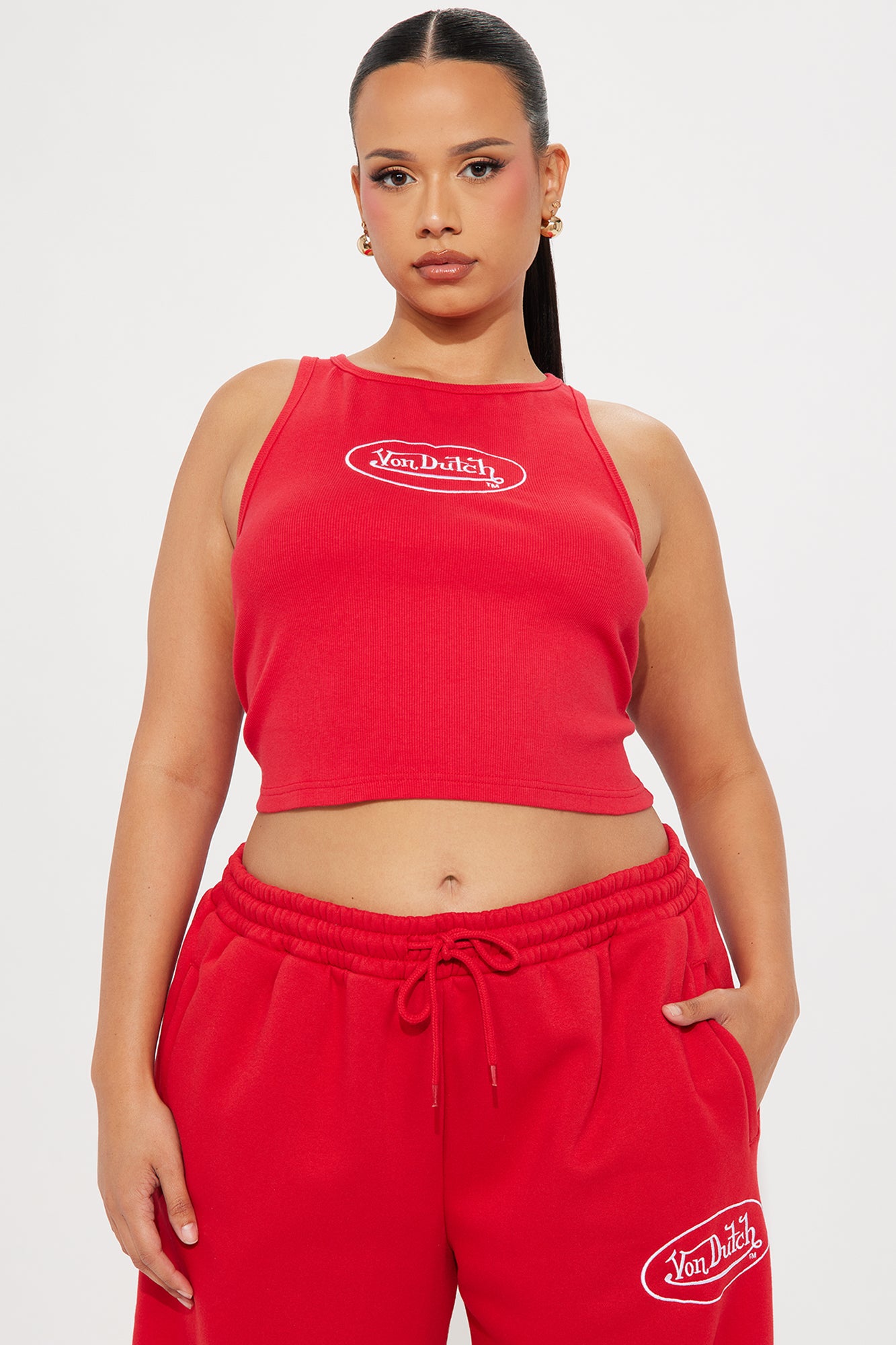 Von Dutch Timeless Tank Top - Red/White - Image 4