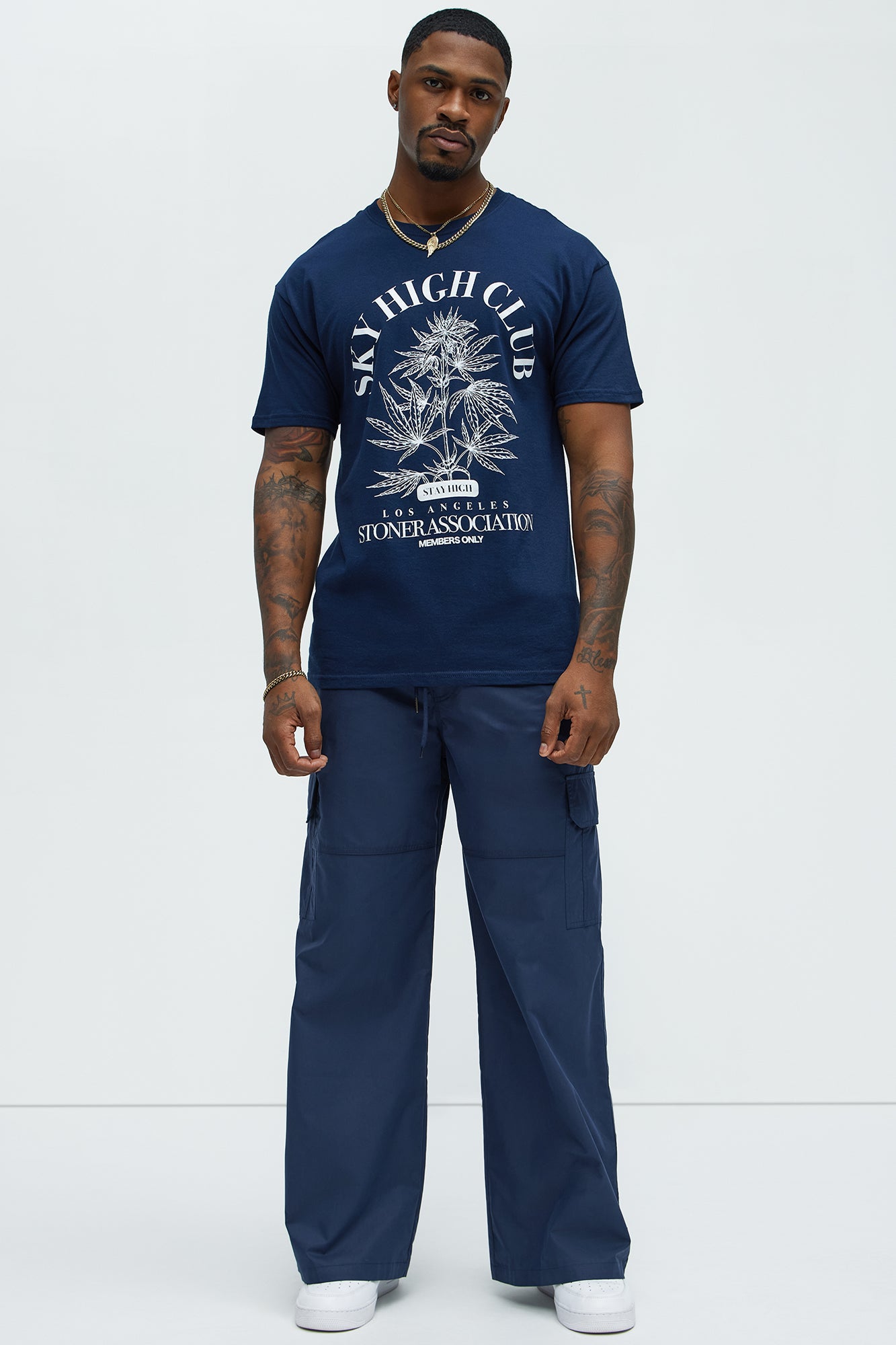 At The Time Baggy Cargo Pants - Navy - Image 3