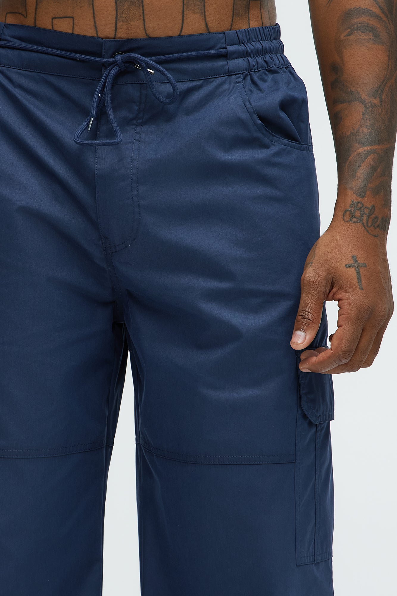 At The Time Baggy Cargo Pants - Navy - Image 4