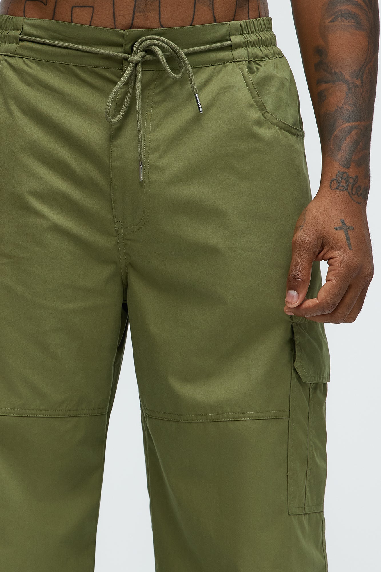 At The Time Baggy Cargo Pants - Olive - Image 4