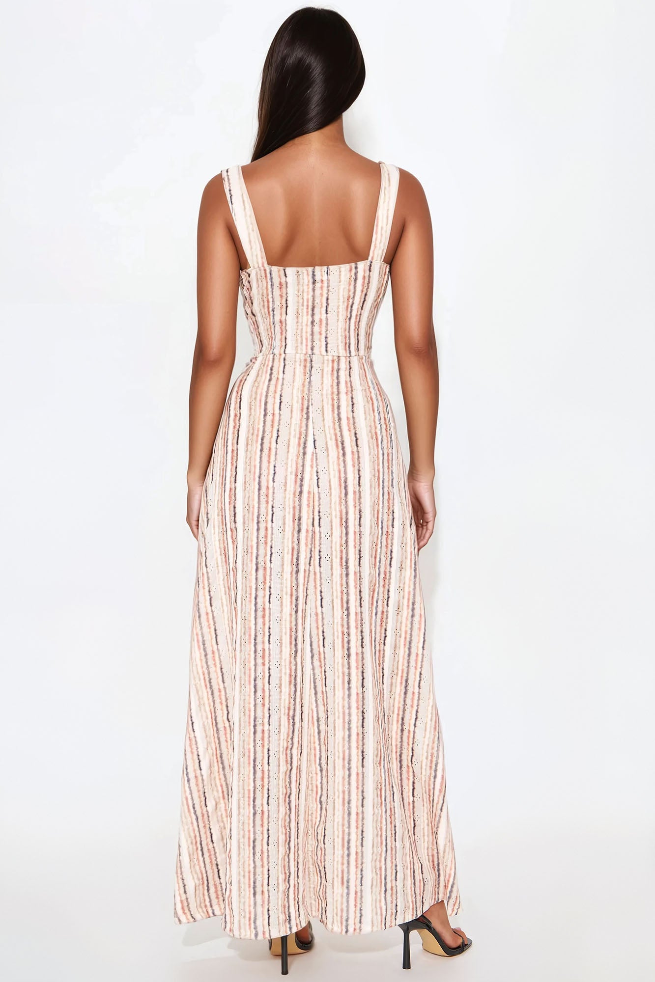 Angie Striped Maxi Dress - Rust/combo - Image 3
