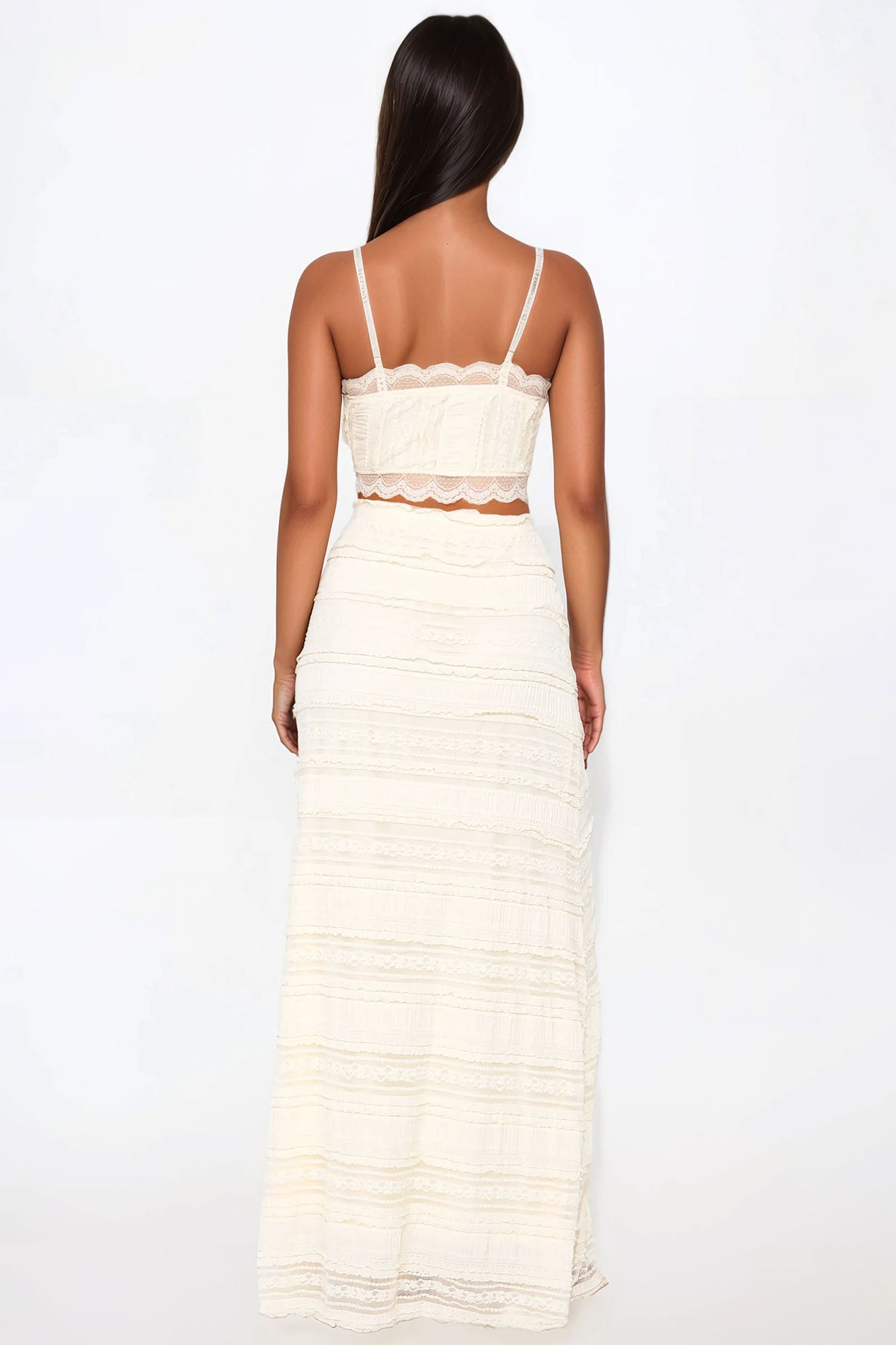 Amara Lace Skirt Set - Cream - Image 3