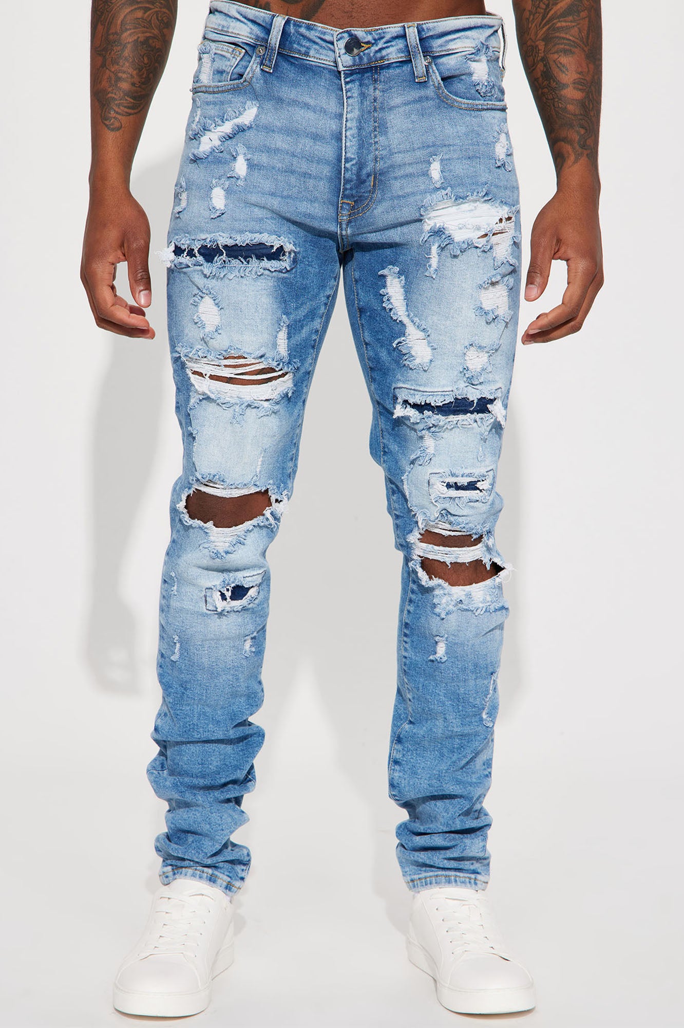 Ready To Unwind Stacked Skinny Jeans - Medium Wash - Image 4