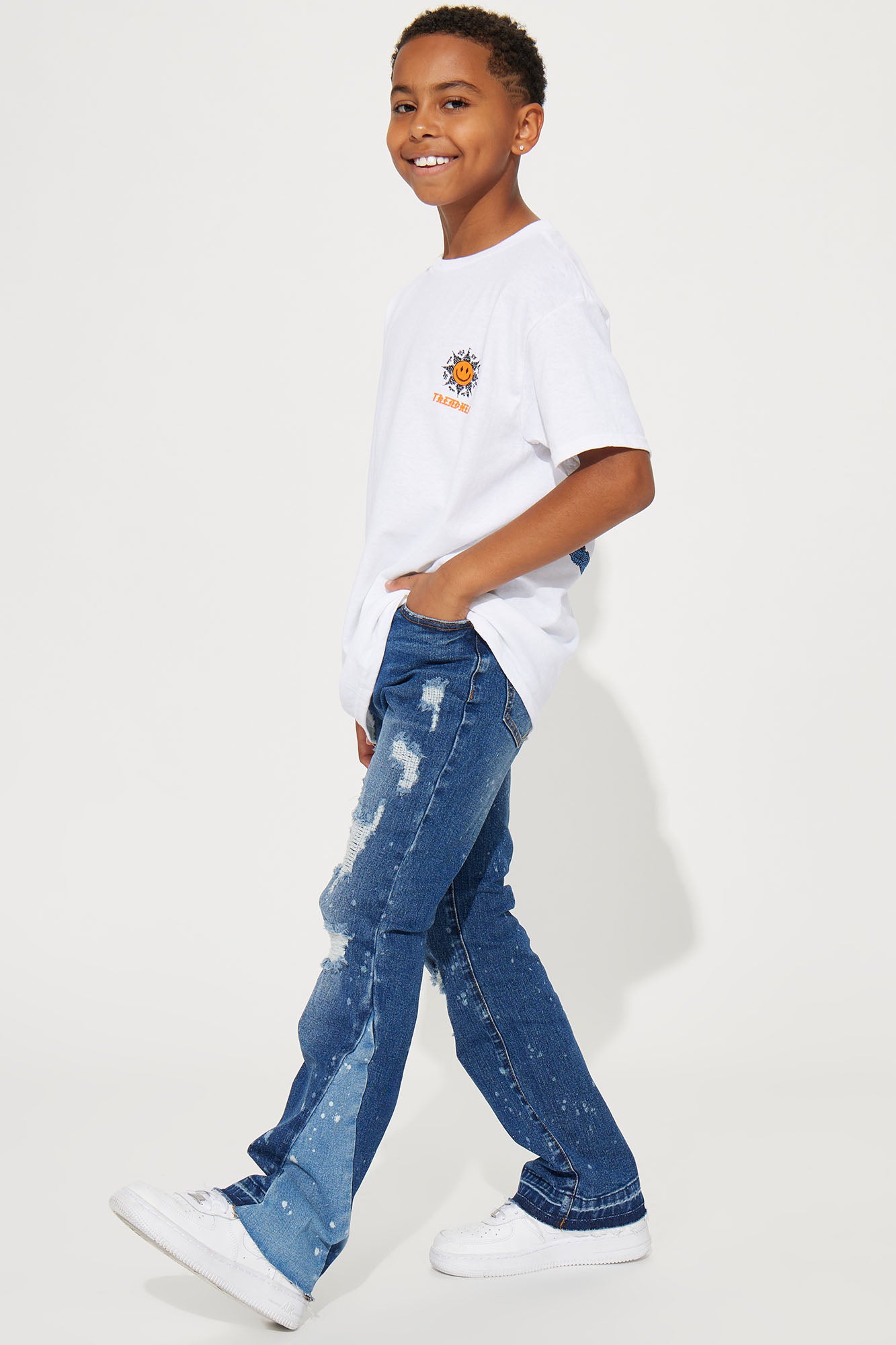 Mini You Gusset Flare Pant - Blue Wash - Image 4