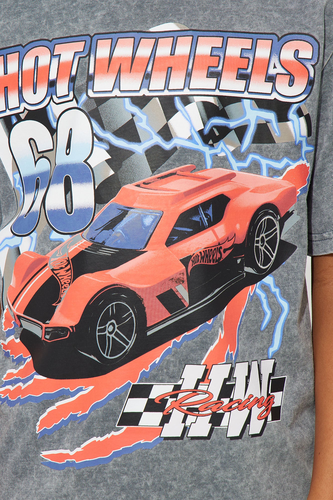 Mini Hot Wheels Racing Oversized Short Sleeve Tee - Charcoal - Image 3
