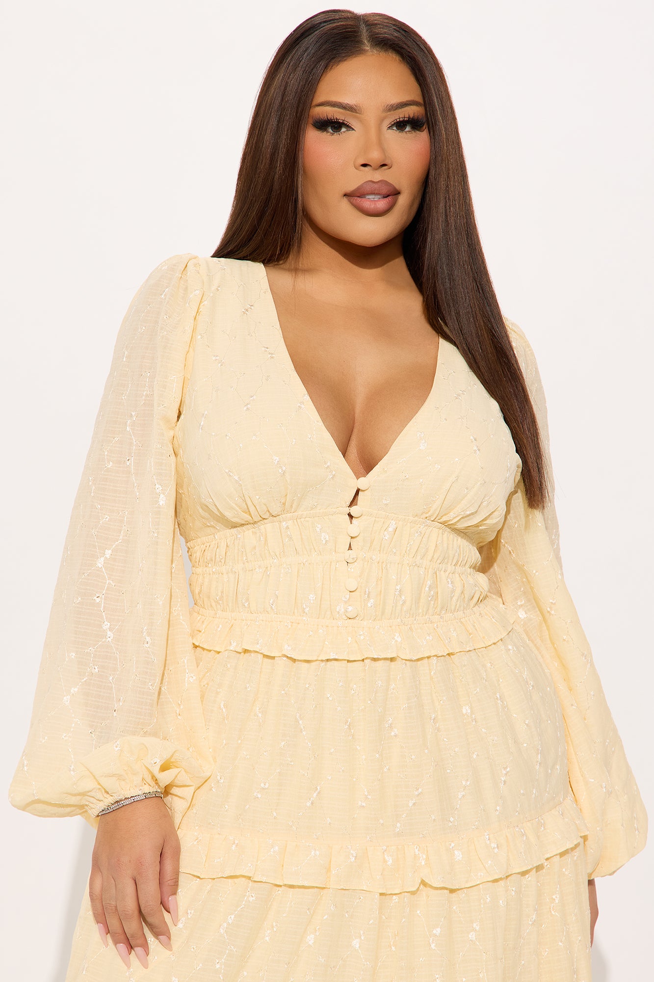 Sophia Eyelet Maxi Dress - Butter Yellow - Image 5