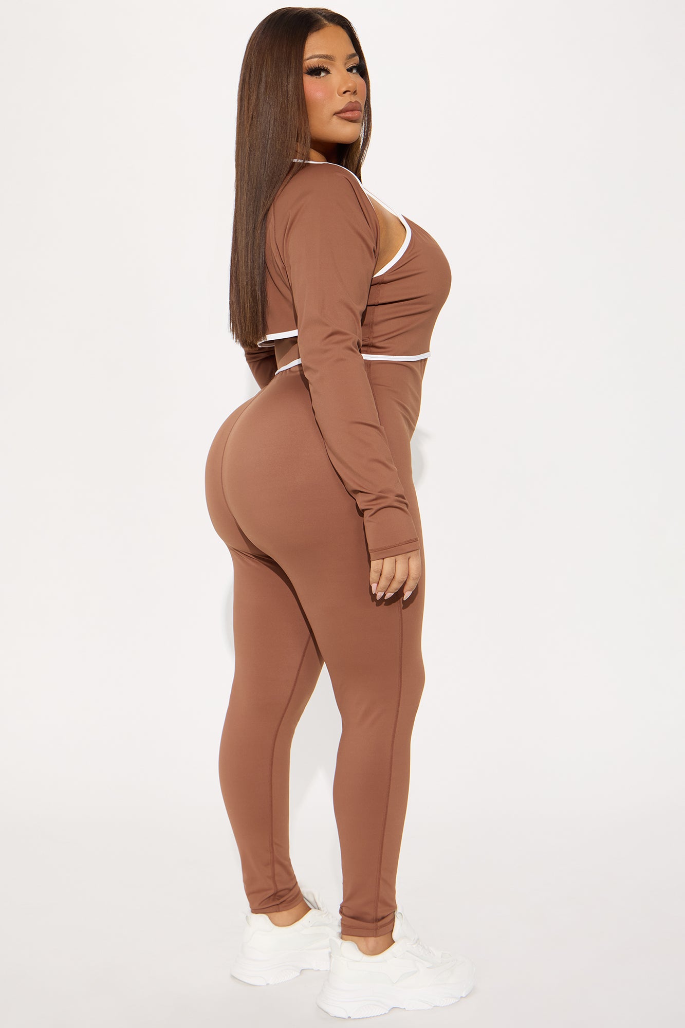 Heidi 2 Piece Bolero Active Jumpsuit - Mocha - Image 7