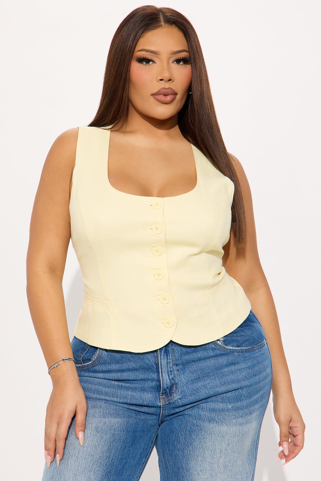 The Perfect Linen Vest - Yellow - Image 4