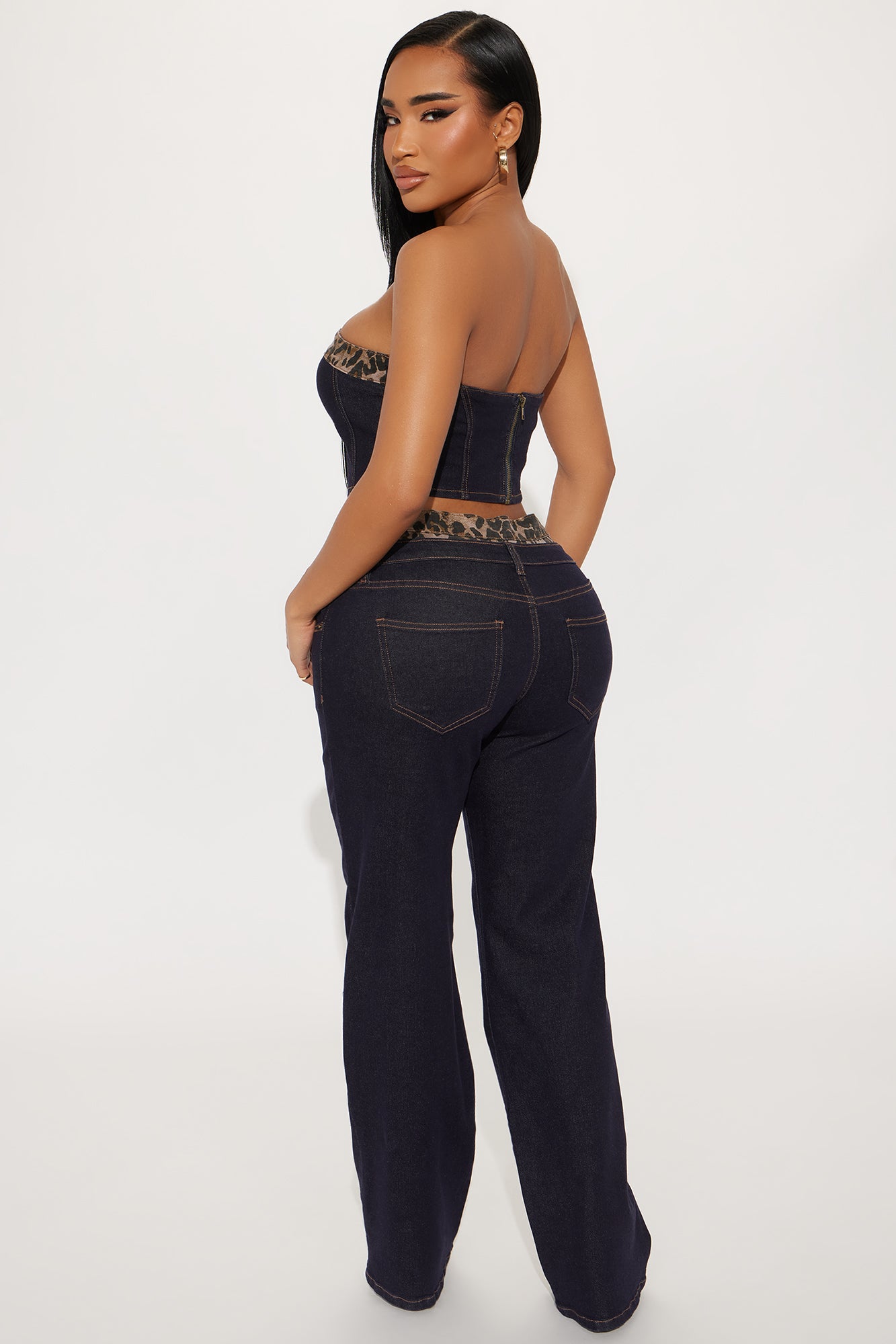 Meow Denim Boxer Pant Set - Dark Wash - Image 3