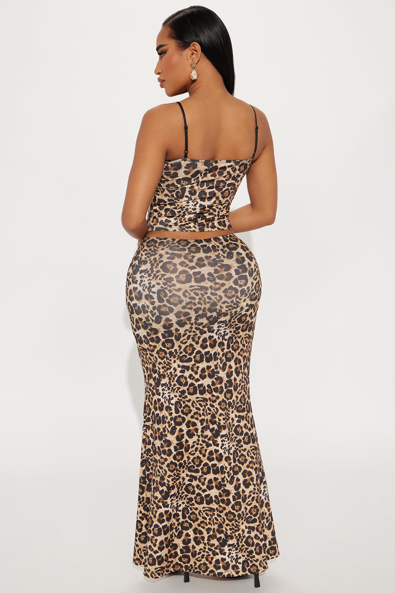 Date Night Leopard Skirt Set - Brown/combo - Image 3
