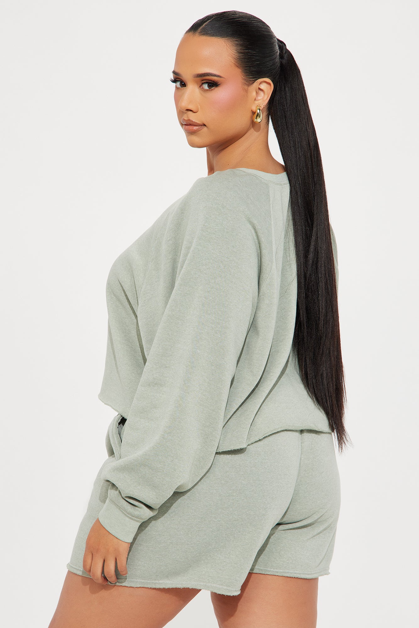 So Soft Washed Fleece Short Set - Sage - Image 6