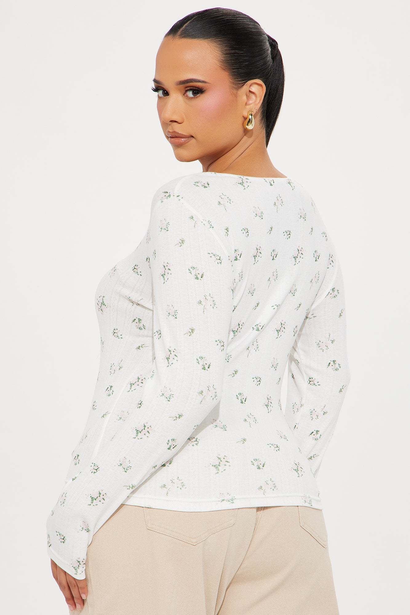 Angel Ditsy Floral Top - White/combo - Image 8
