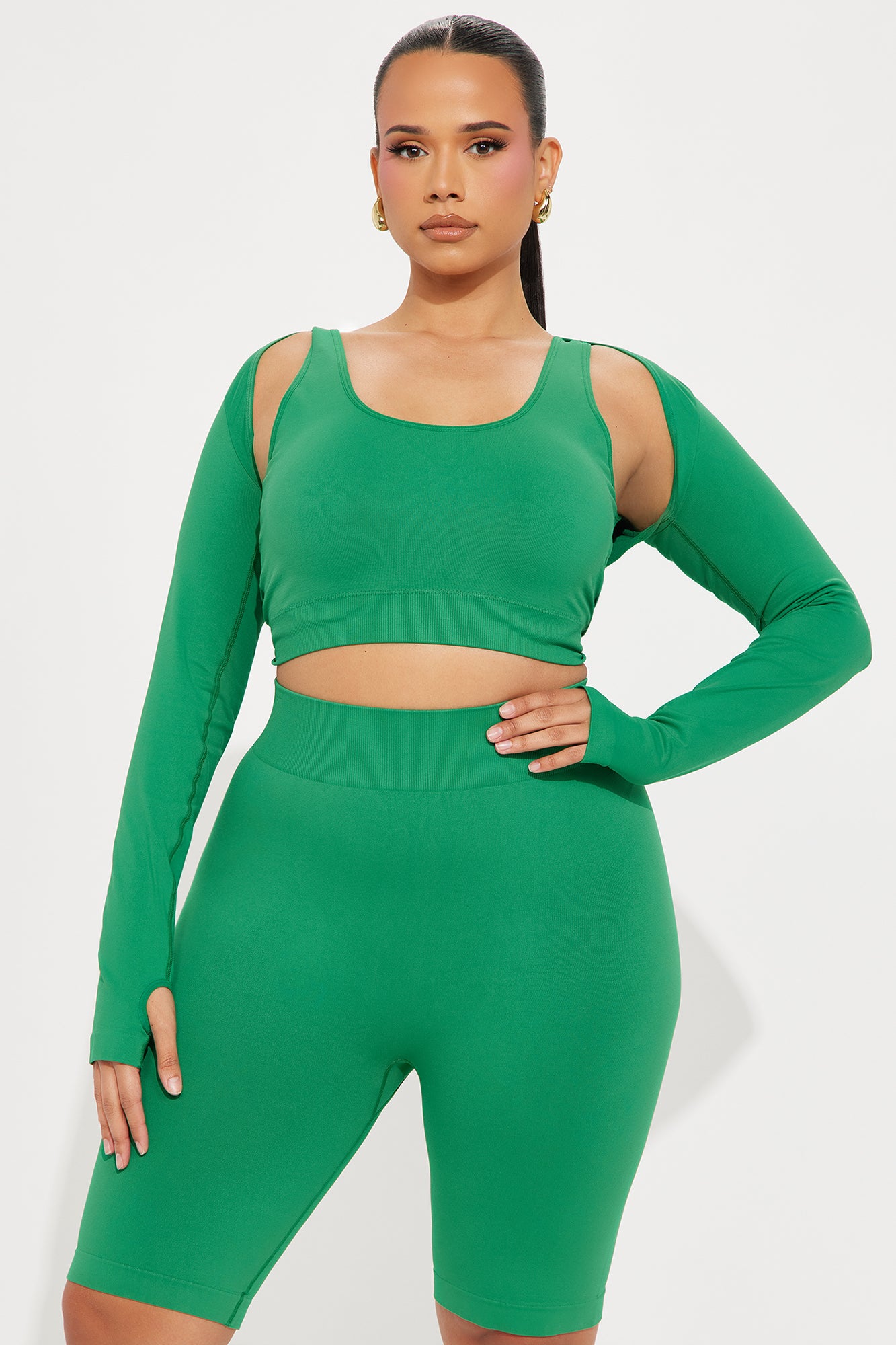Odessa Bolero 3 Piece Seamless Active Set - Kelly Green - Image 5