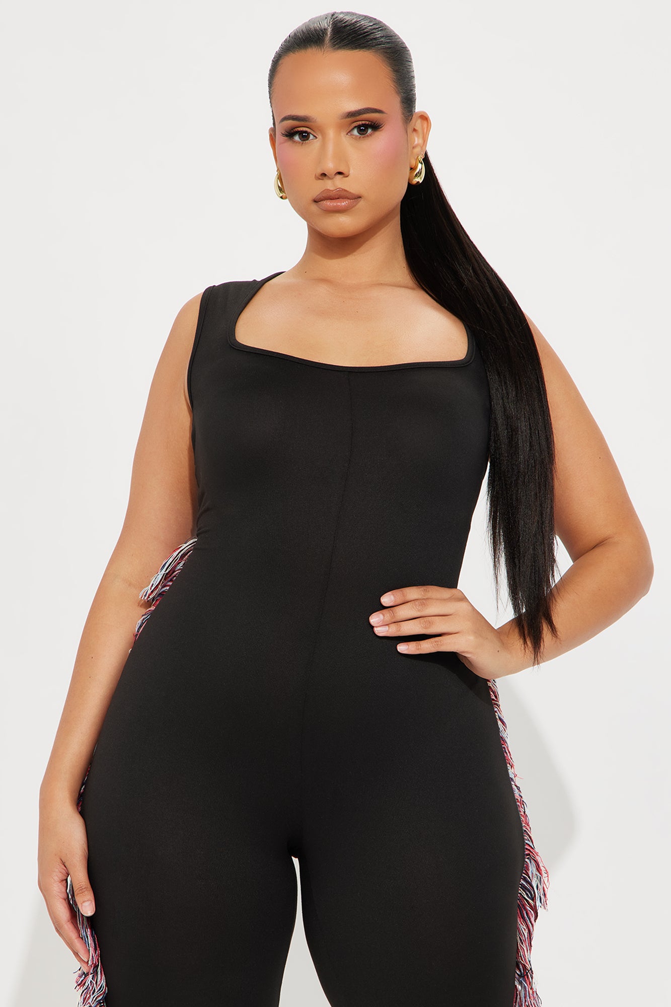 All At Once Fringe Jumpsuit - Black - Image 6