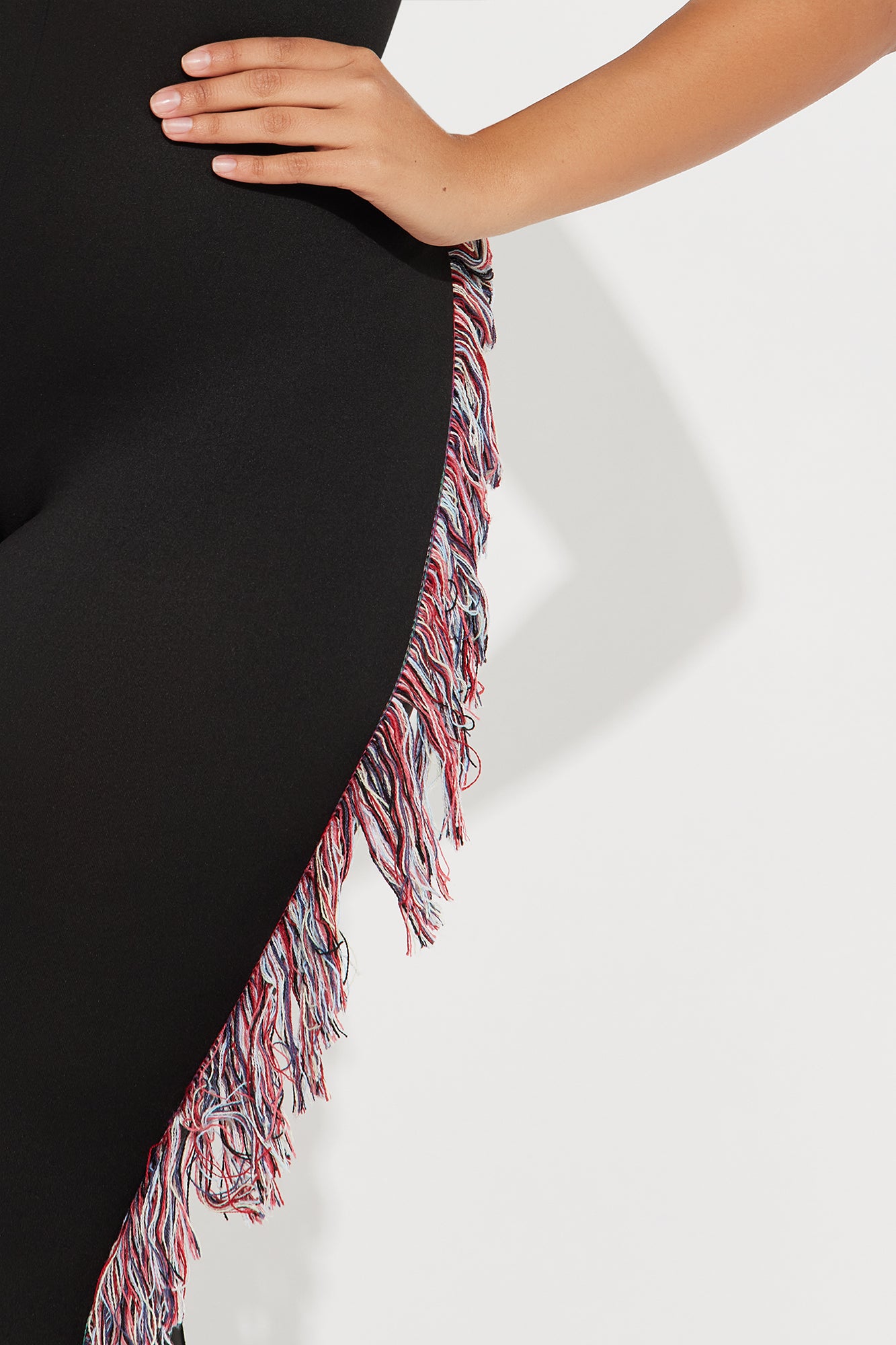 All At Once Fringe Jumpsuit - Black - Image 7