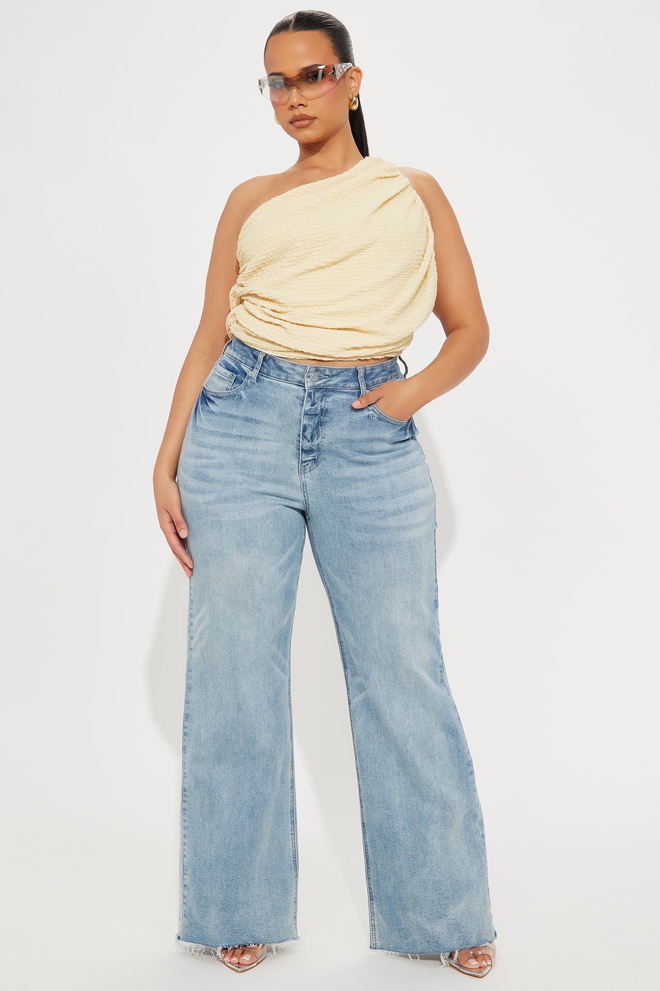 Danilynn One Shoulder Top - Yellow - Image 5