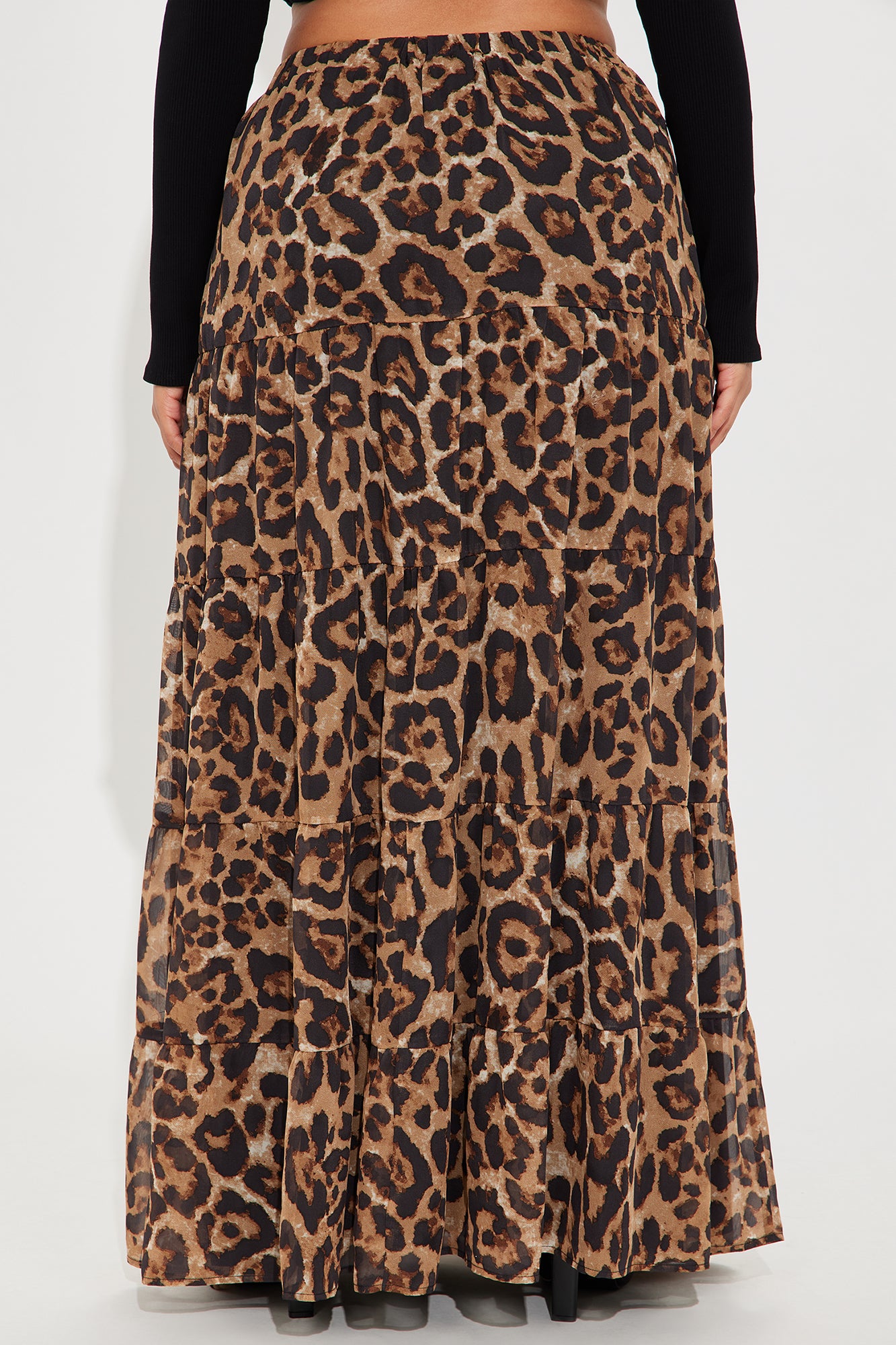 Simona Leopard Tiered Maxi Skirt - Brown/combo - Image 6