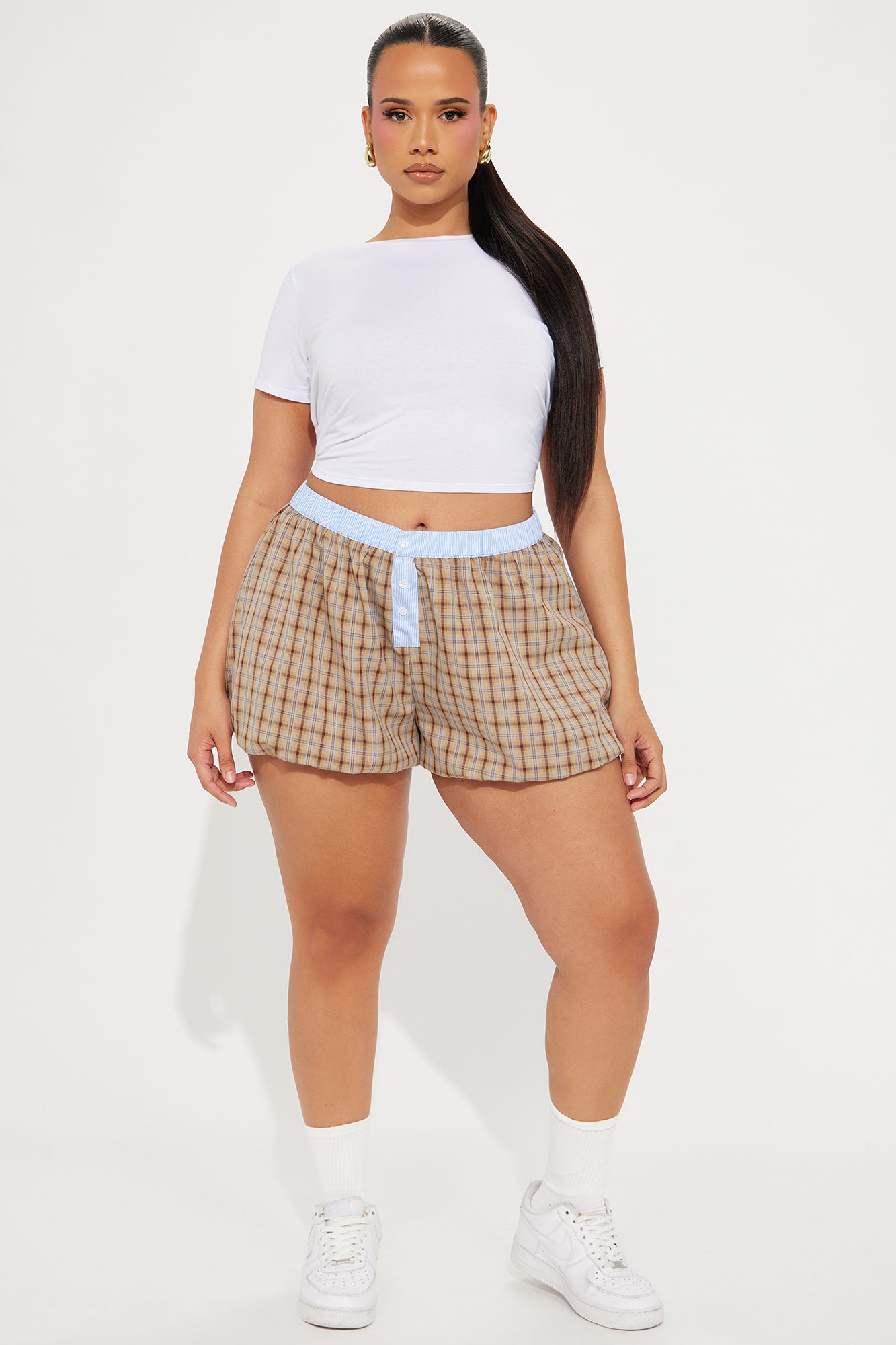 Greg Plaid Bubble Short - Taupe/combo - Image 4