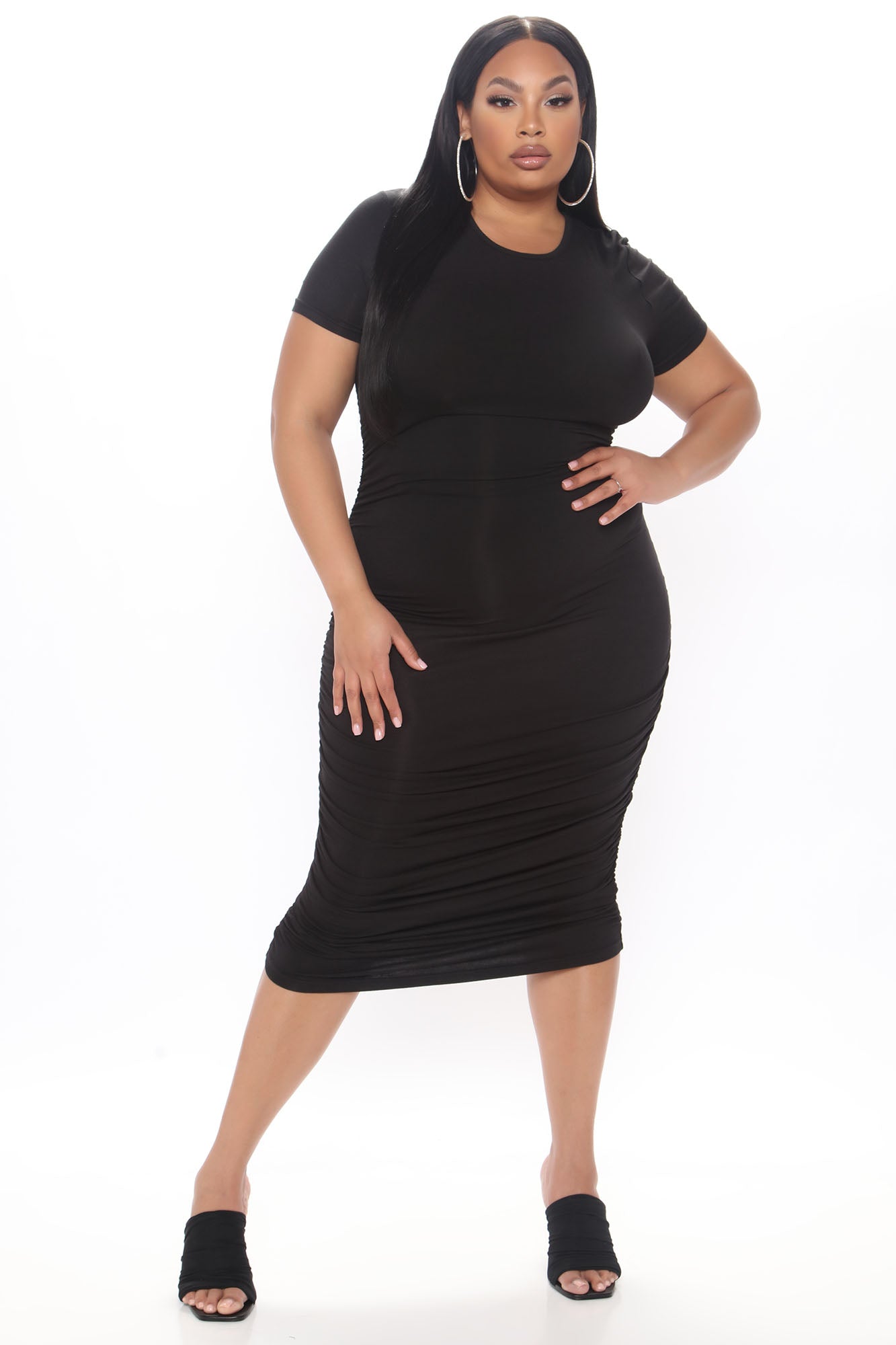 Allie Midi Dress - Black - Image 7